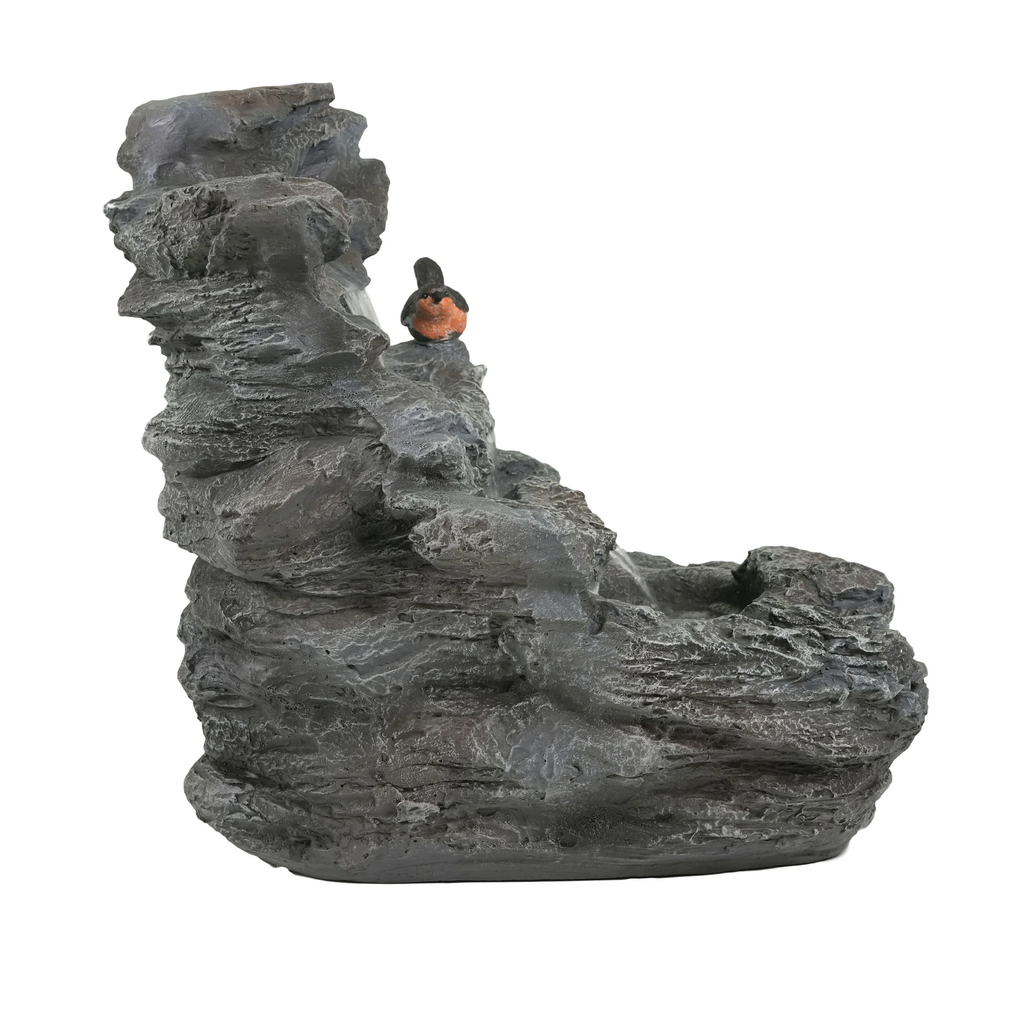 Concrete Rock Waterfall Fountain With LED Lights, Outdoor Garden Decor - Image 7