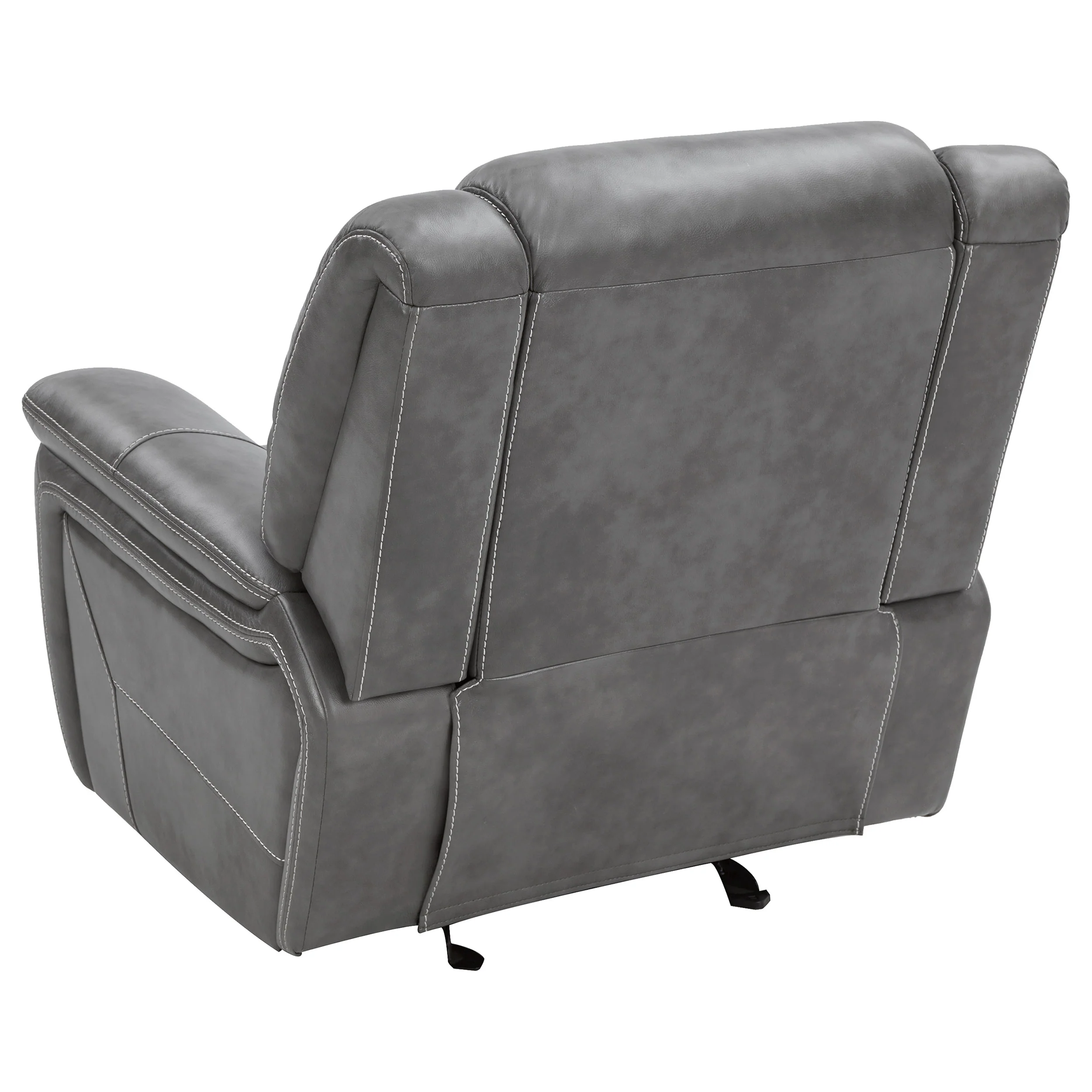 Conrad Upholstered Padded Arm Glider Recliner Grey - Image 8
