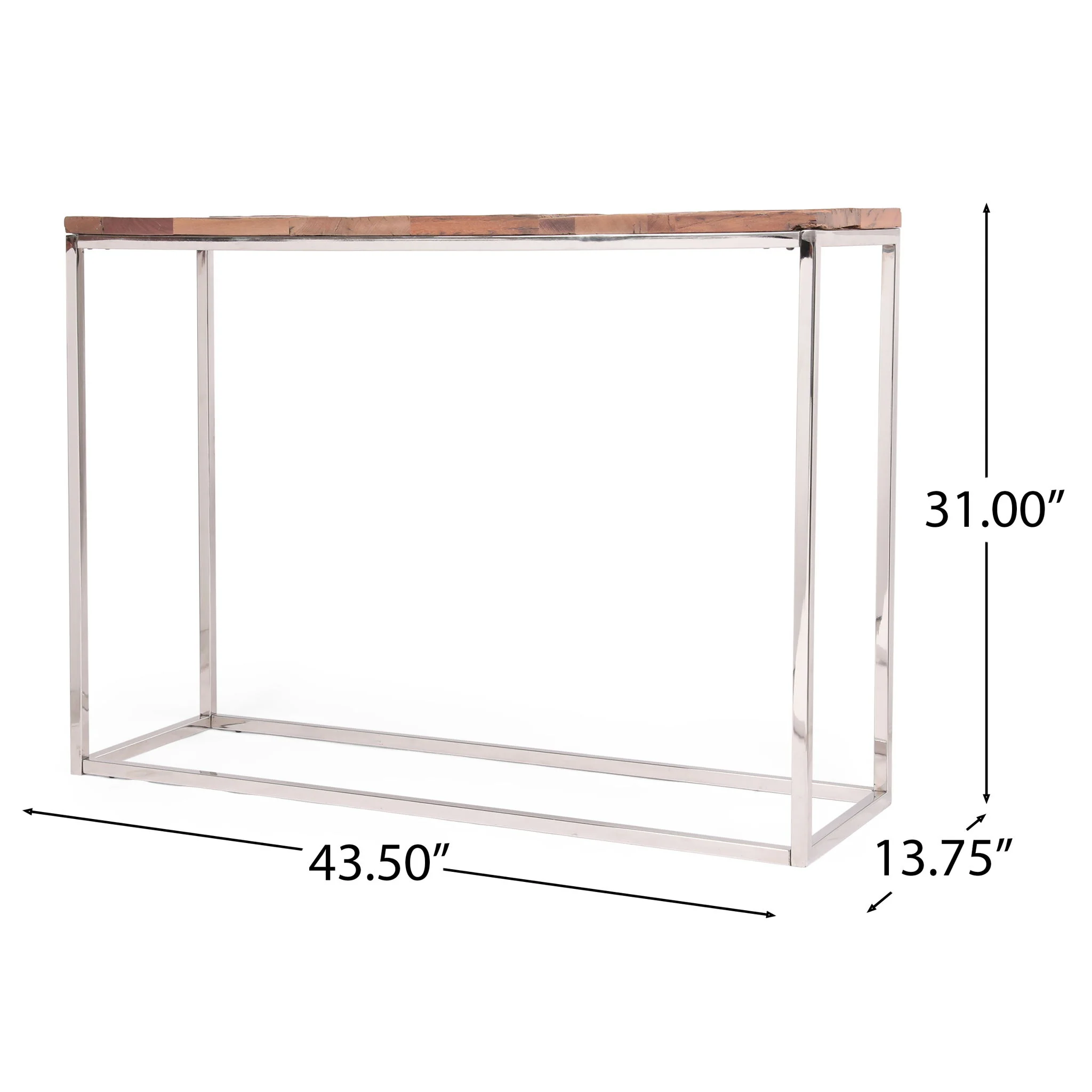 Console Table - Brown / Silver - Image 8