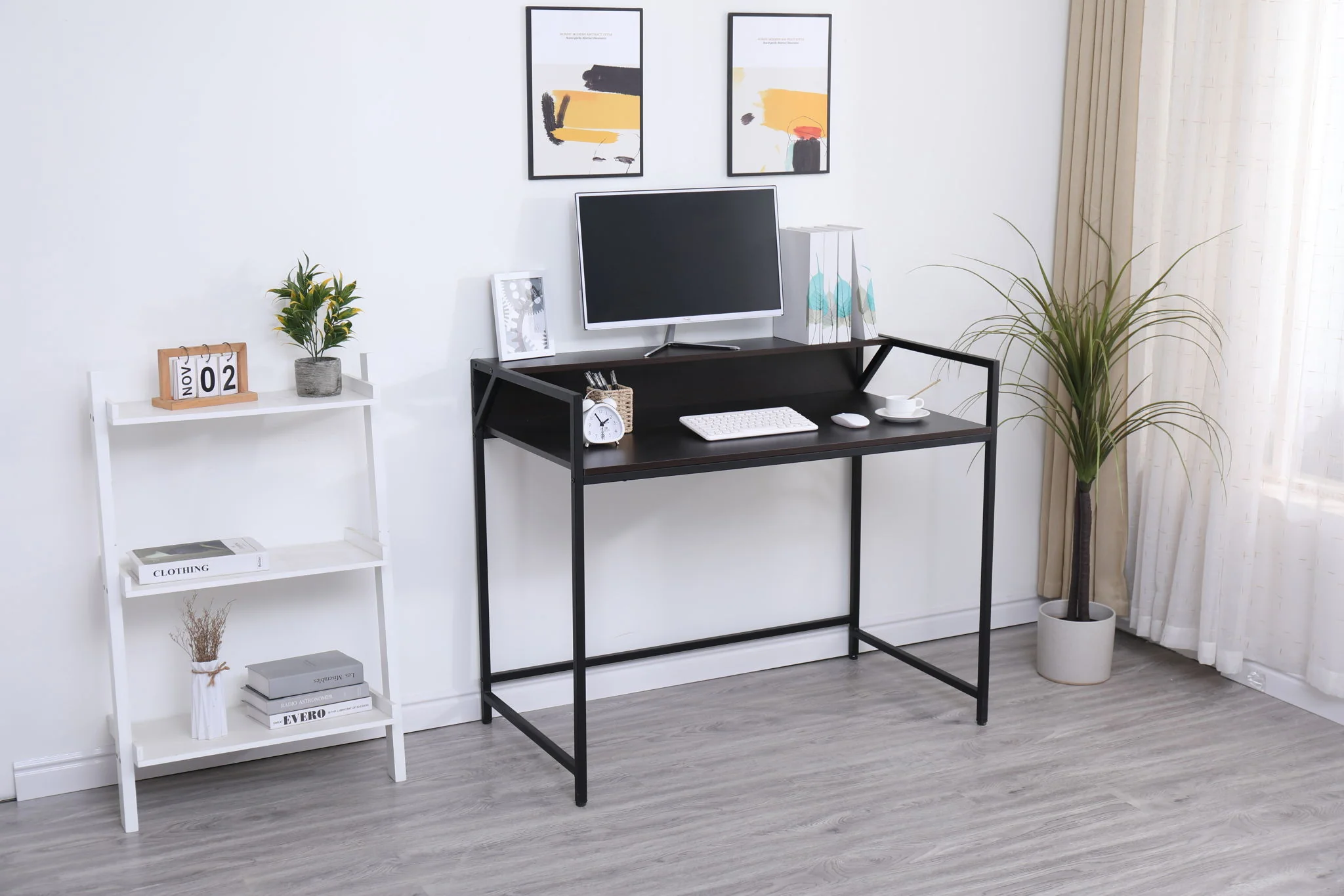 Console Table Narrow Modern Entryway Table Small Behind Couch Table Skinny Sofa Table Hallway Table For Living Room - Black