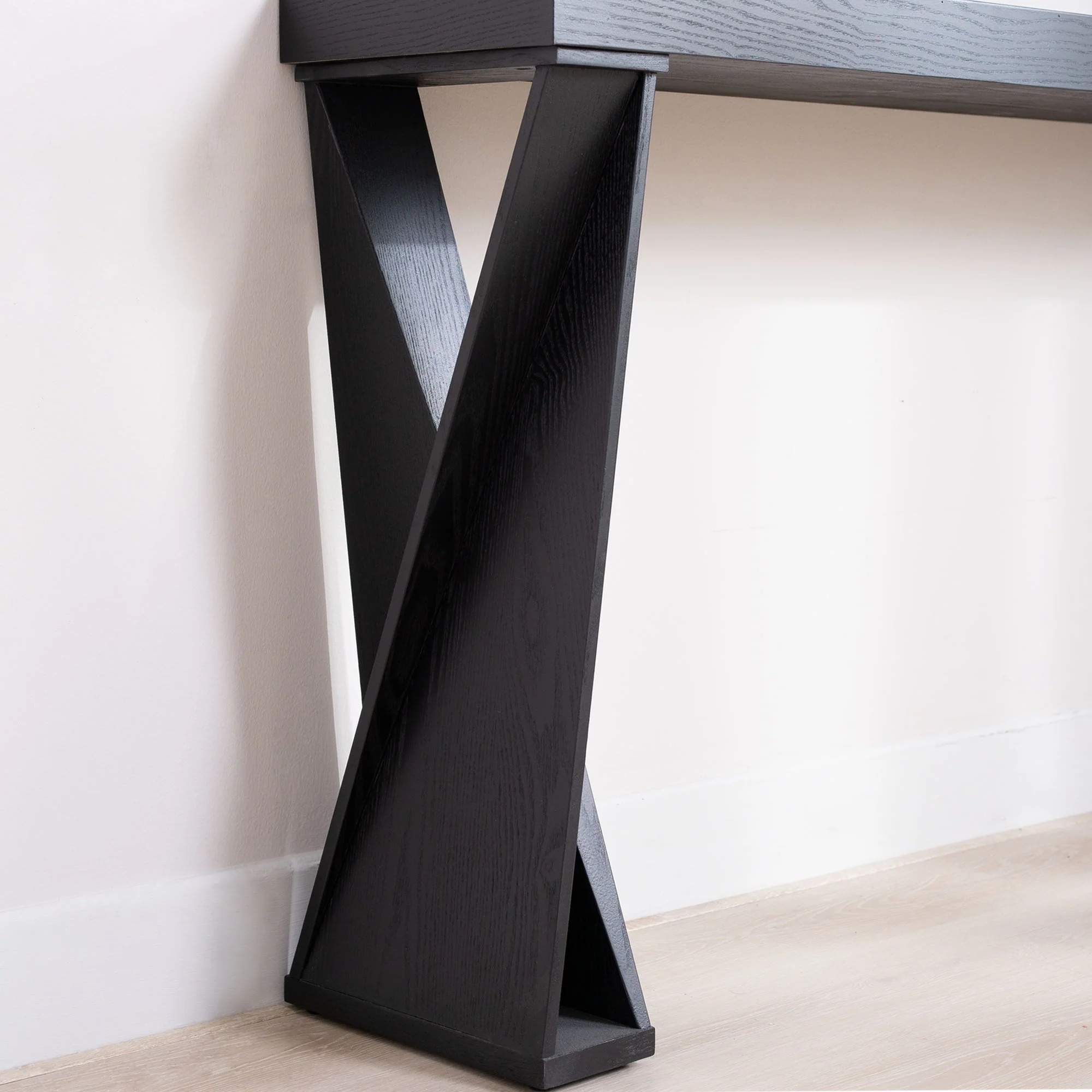 Console Table With Crossed Legs For Hallway - Black - Image 5