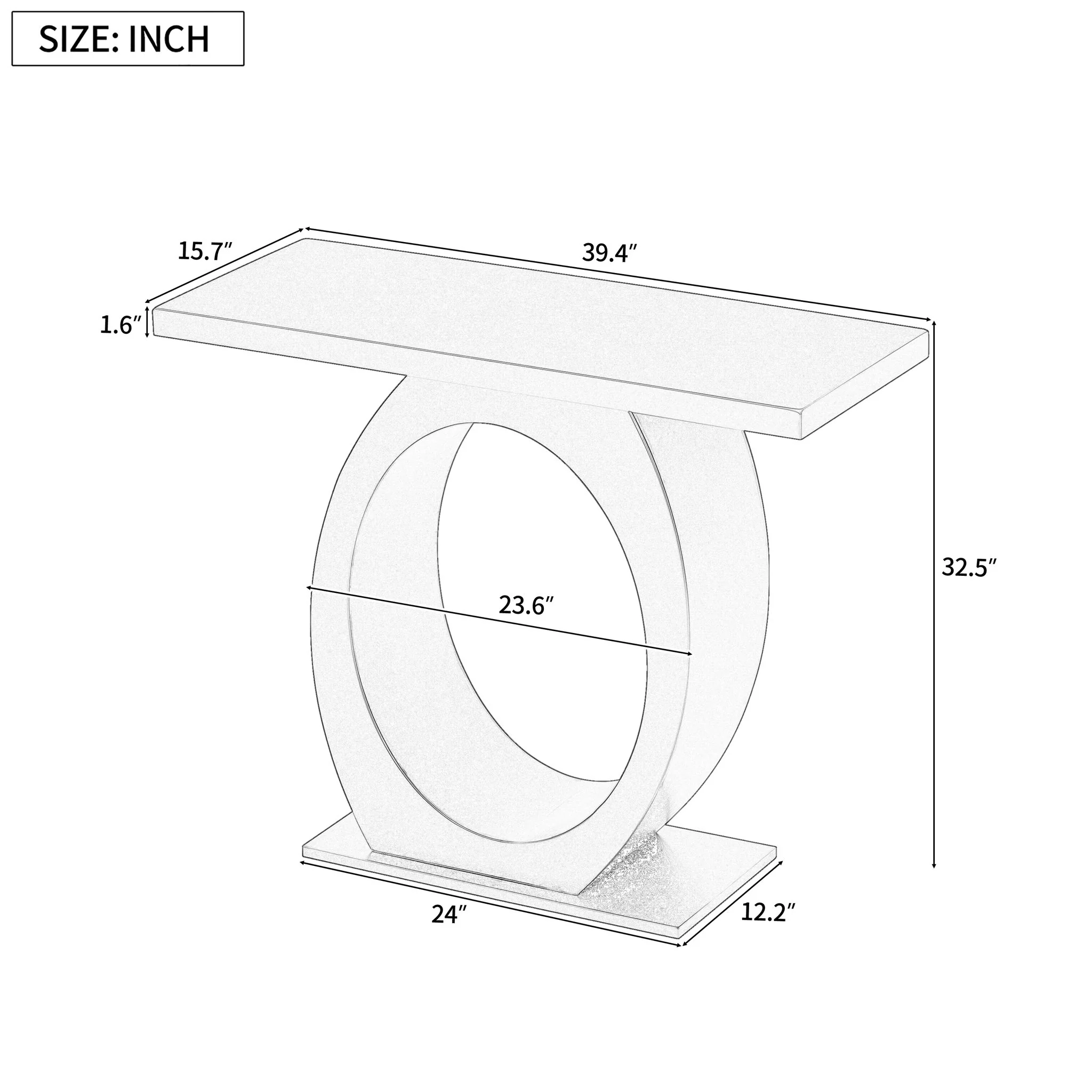 Console Table With Oval Base And Reinforced Bottom Plate - Image 9