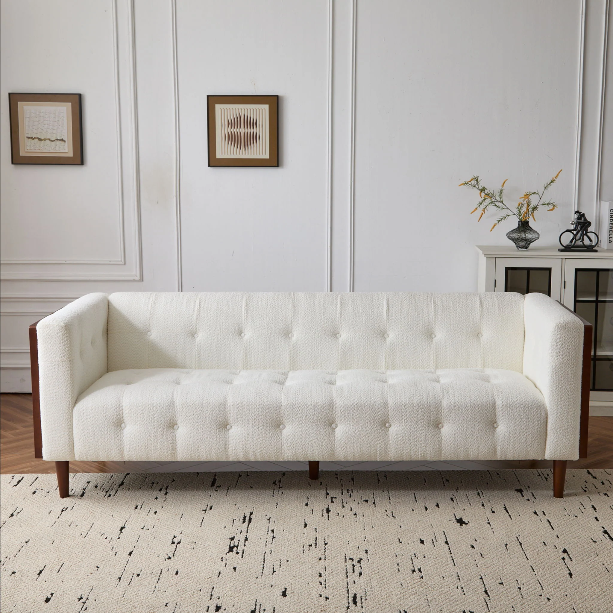 Contemporary 3 Seater Sofa With Tufted Design - Image 15