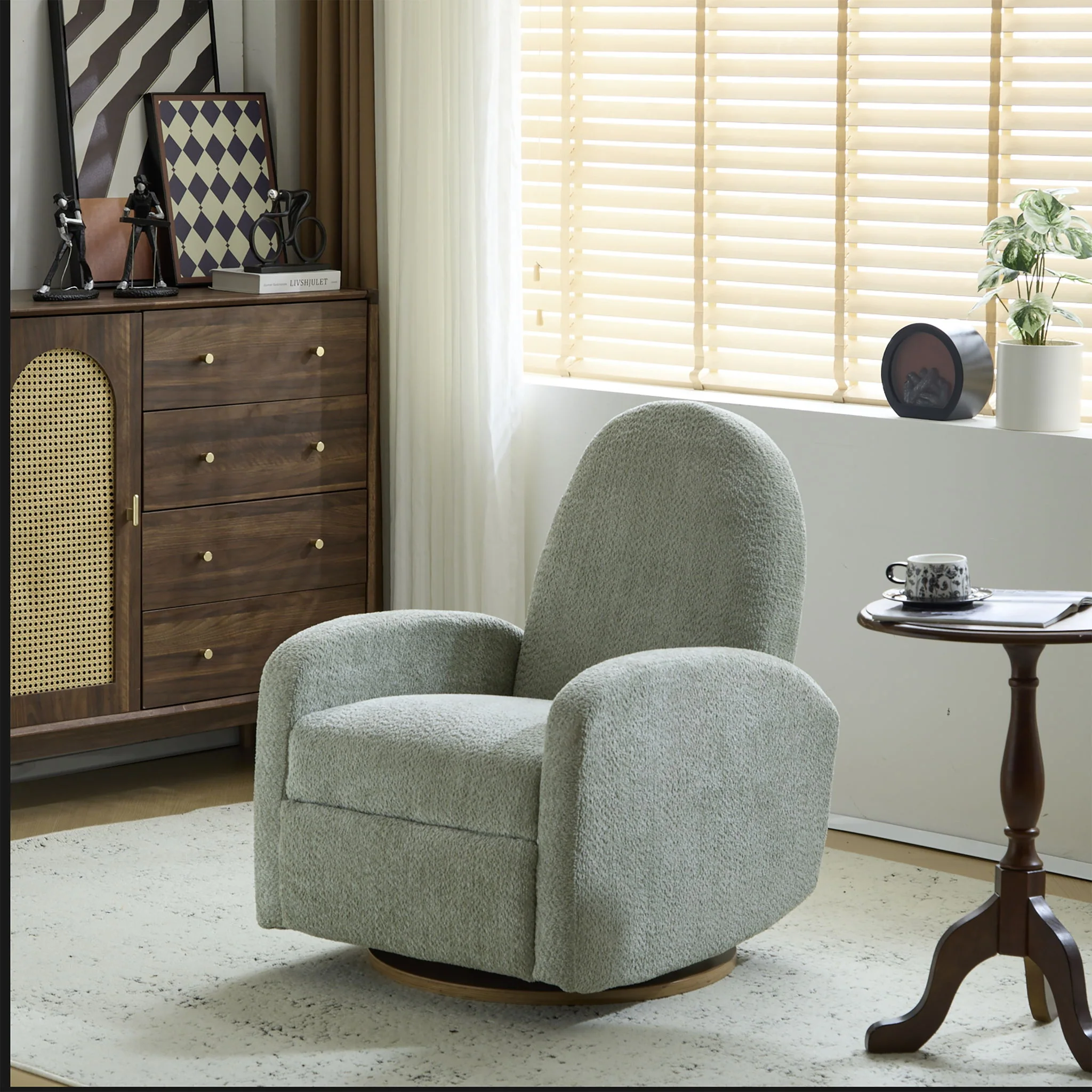 Contemporary 360 Swivel And Glider Recliner Chair - Image 9