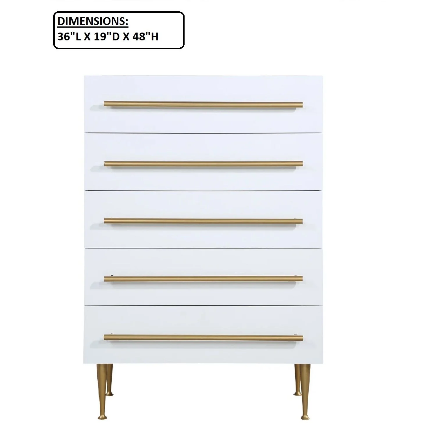 Contemporary 5 Drawer Chest For Bedroom - Image 9