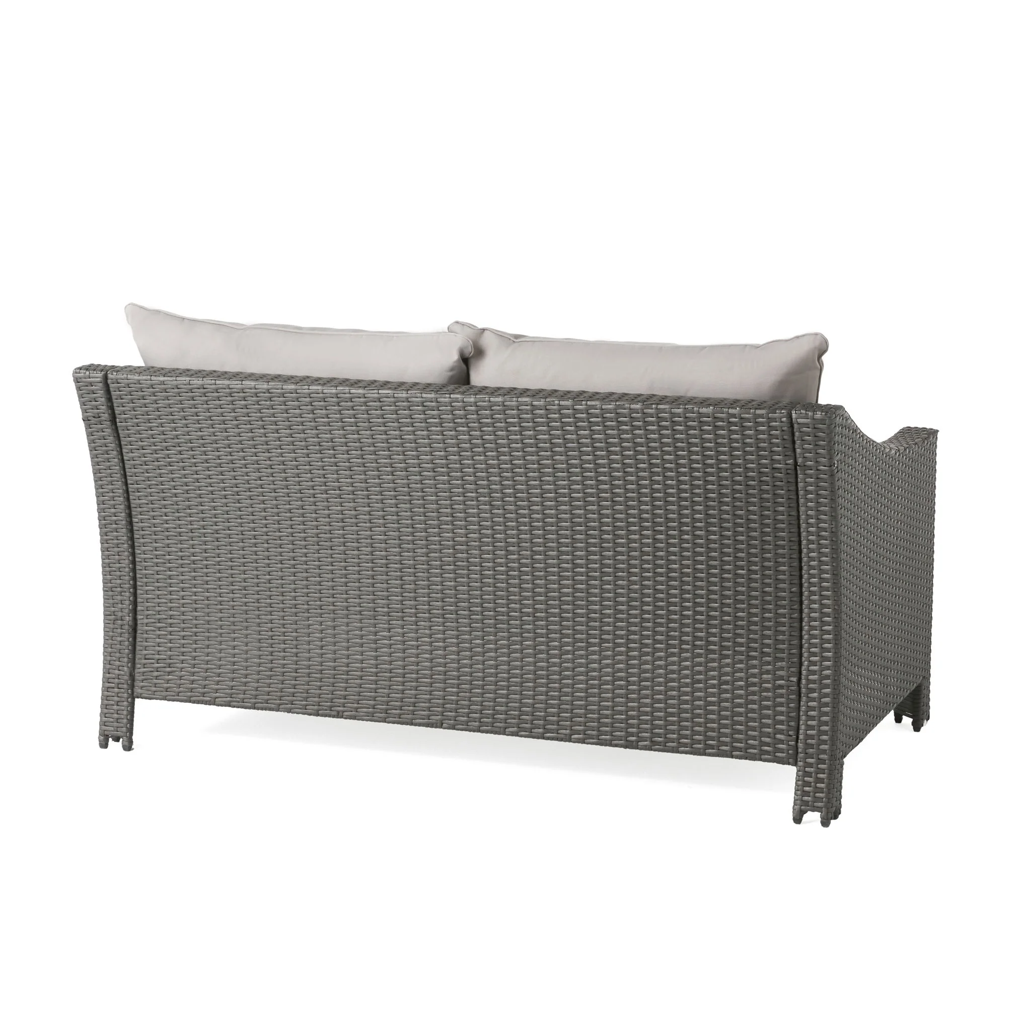 Contemporary Antibes Loveseat & Table Set Outdoor - Gray - Image 3