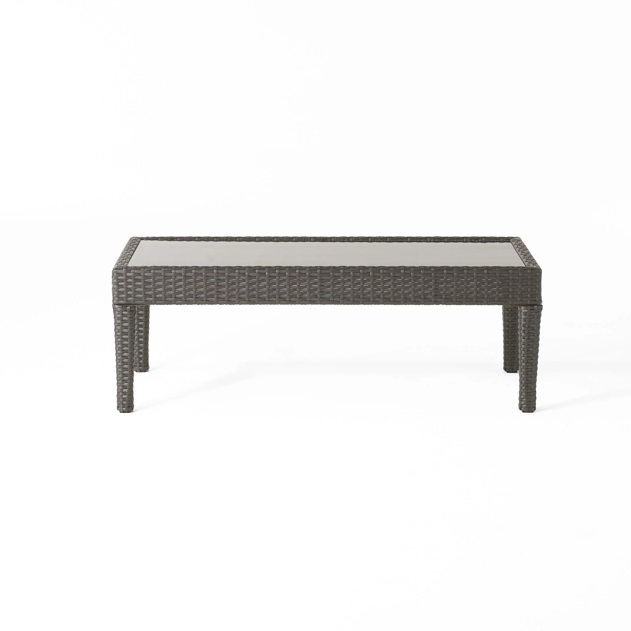 Contemporary Antibes Loveseat & Table Set Outdoor - Gray - Image 4