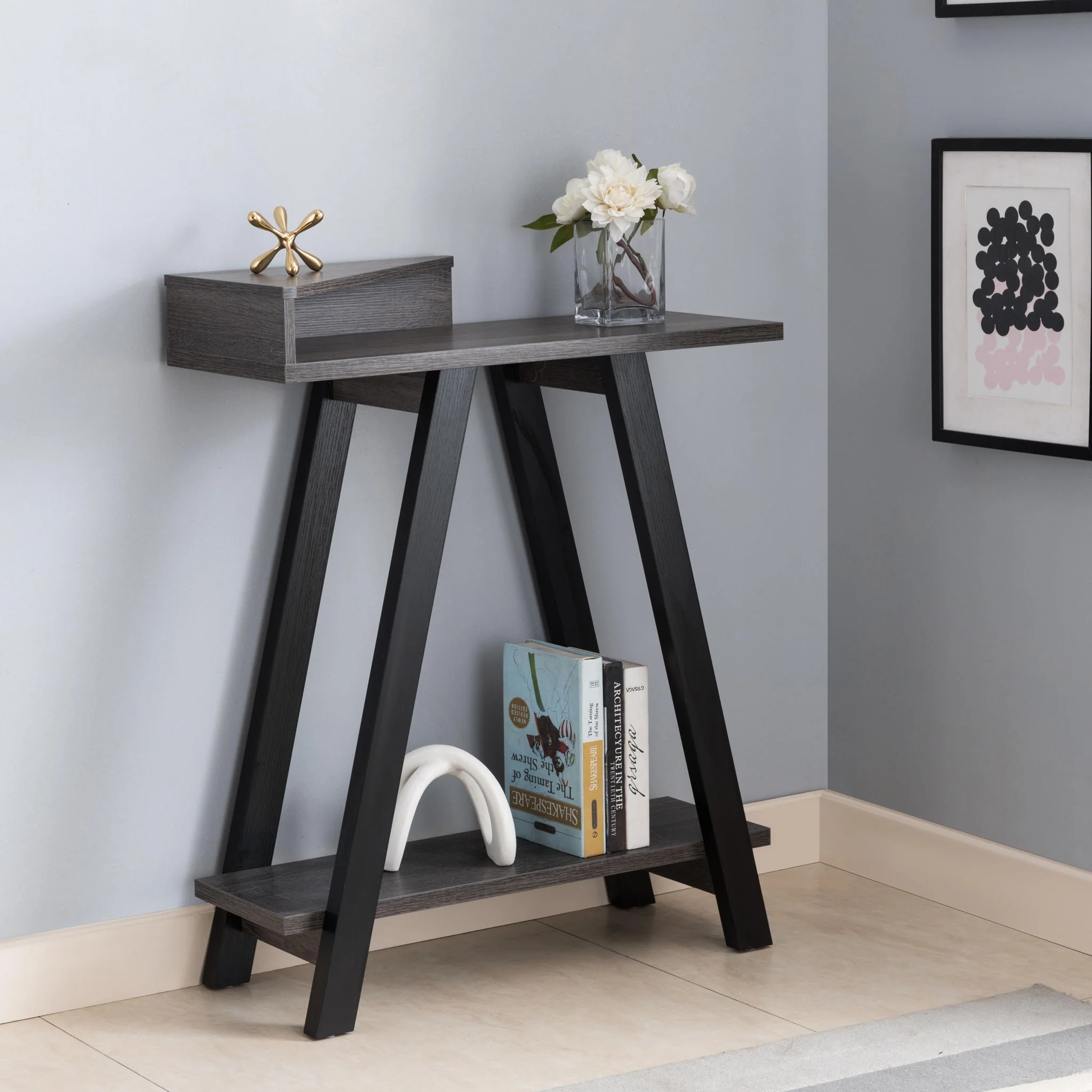 Contemporary Console Table With Two Shelves - Image 2