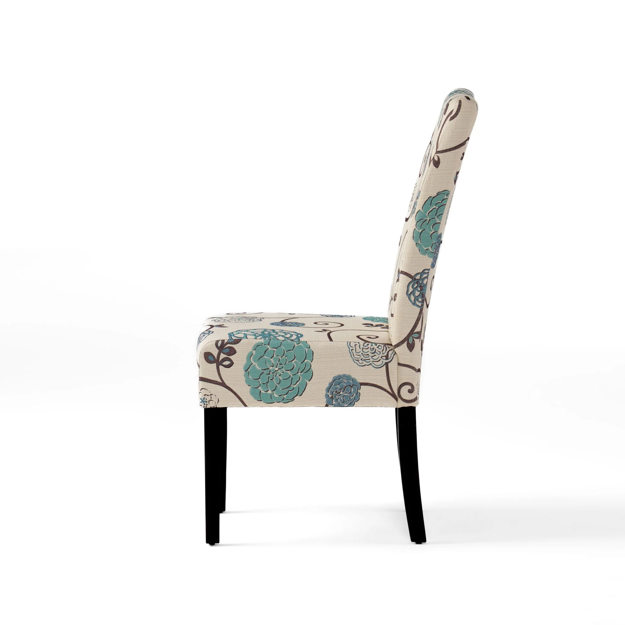 Contemporary Dining Chair Set With Rubberwood Legs - White / Blue - Image 2