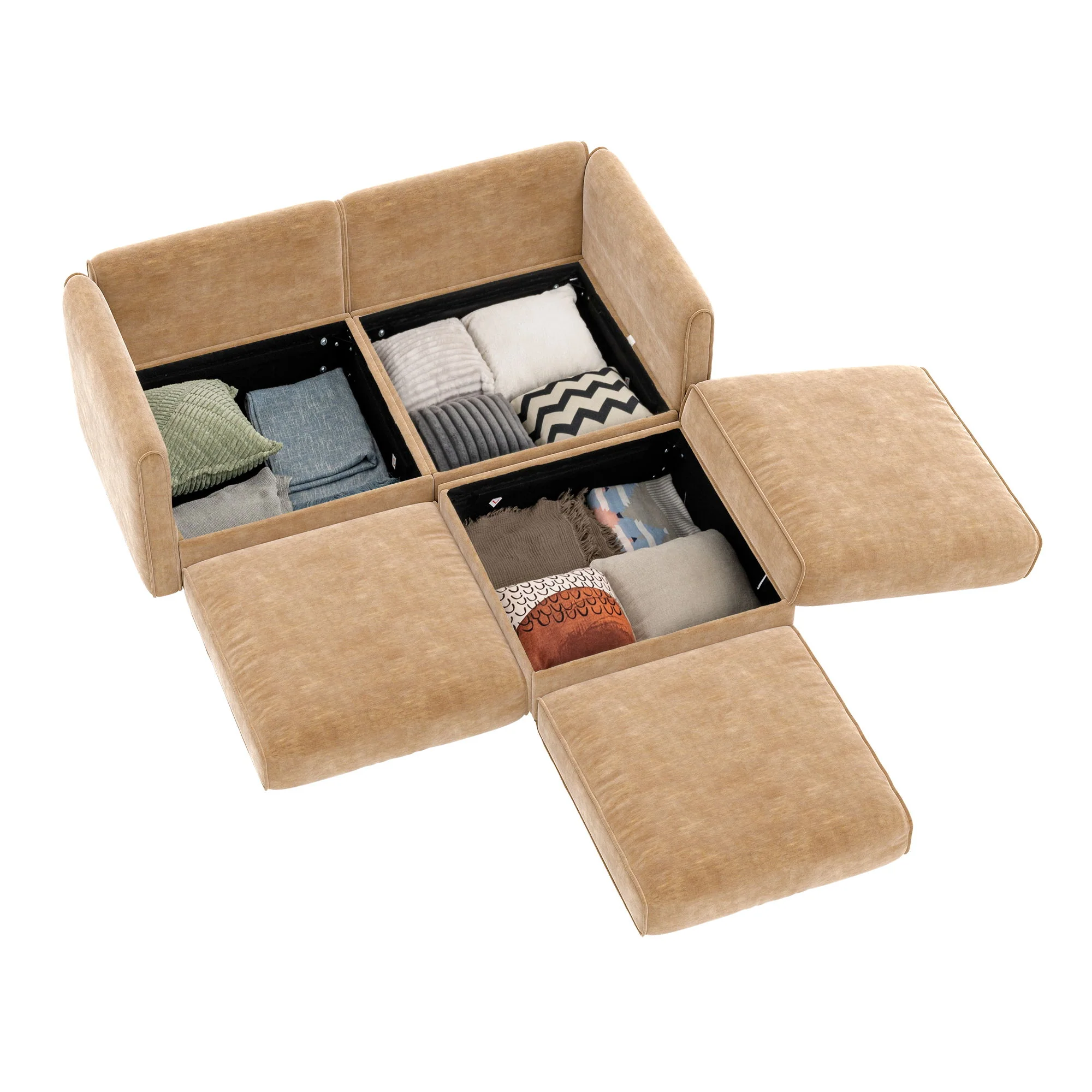 Contemporary Elegant Sofa With Storage And Ottoman - Image 124