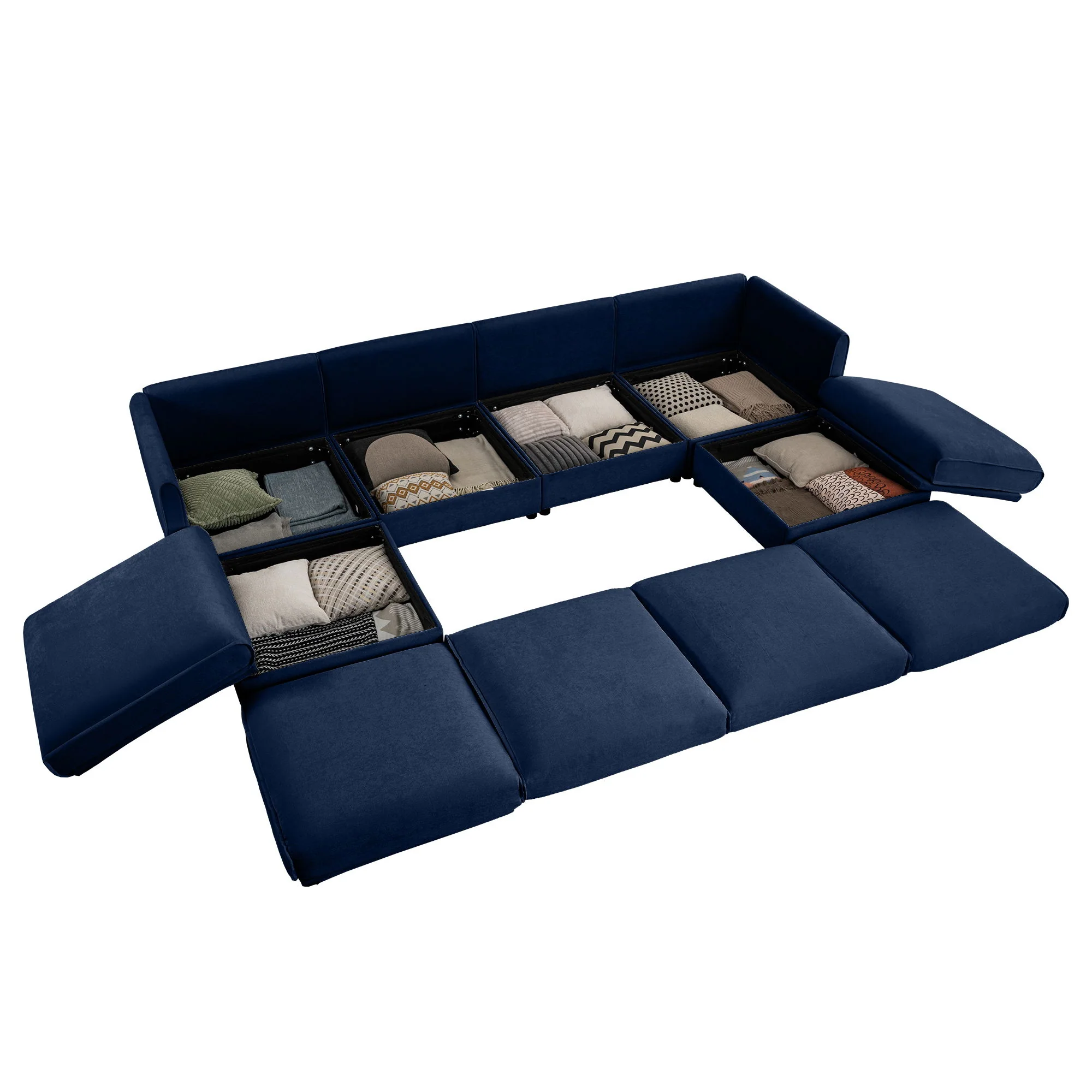 Contemporary Elegant Sofa With Storage And Ottoman - Image 135