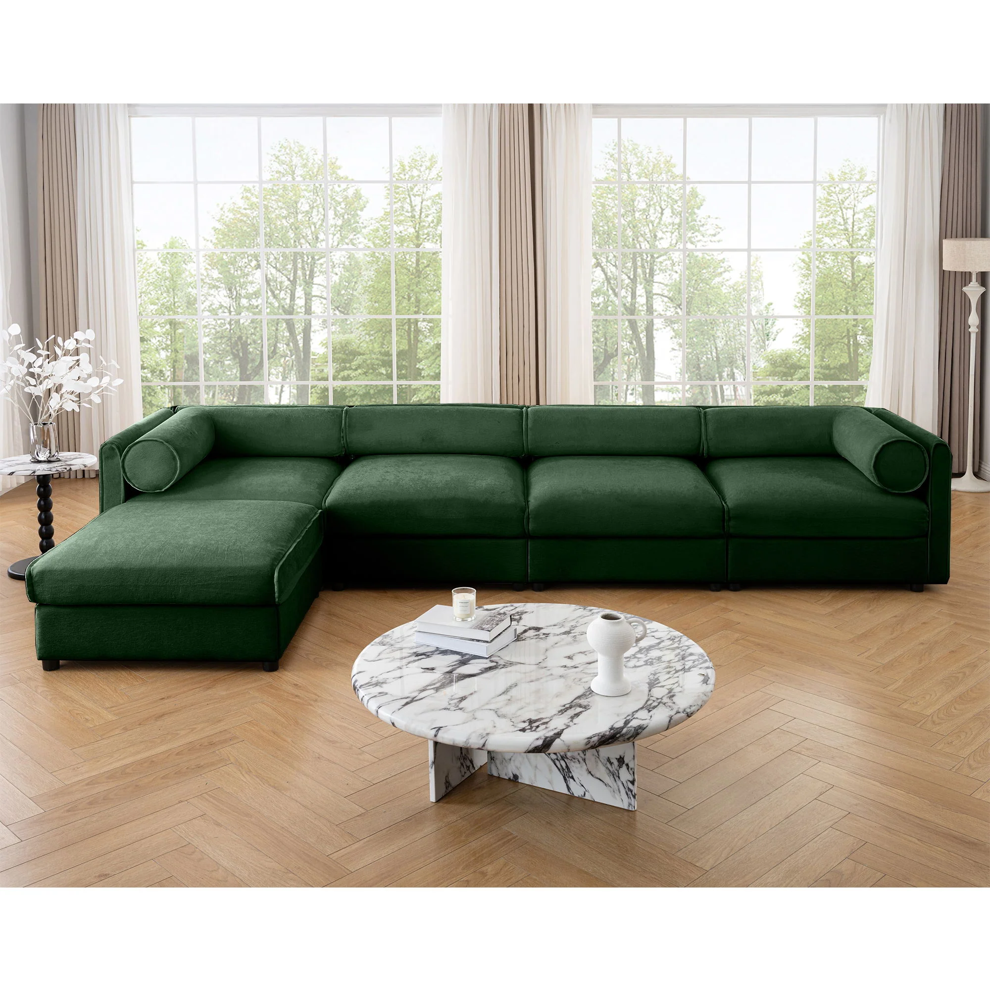 Contemporary Elegant Sofa With Storage And Ottoman - Image 37