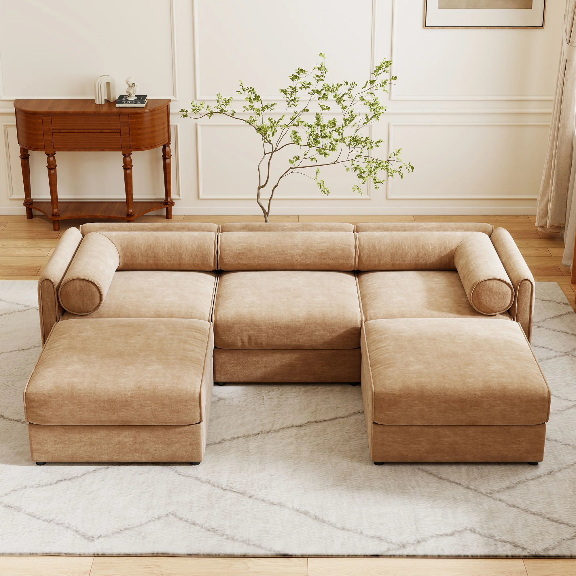 Contemporary Elegant Sofa With Storage And Ottoman - Image 62