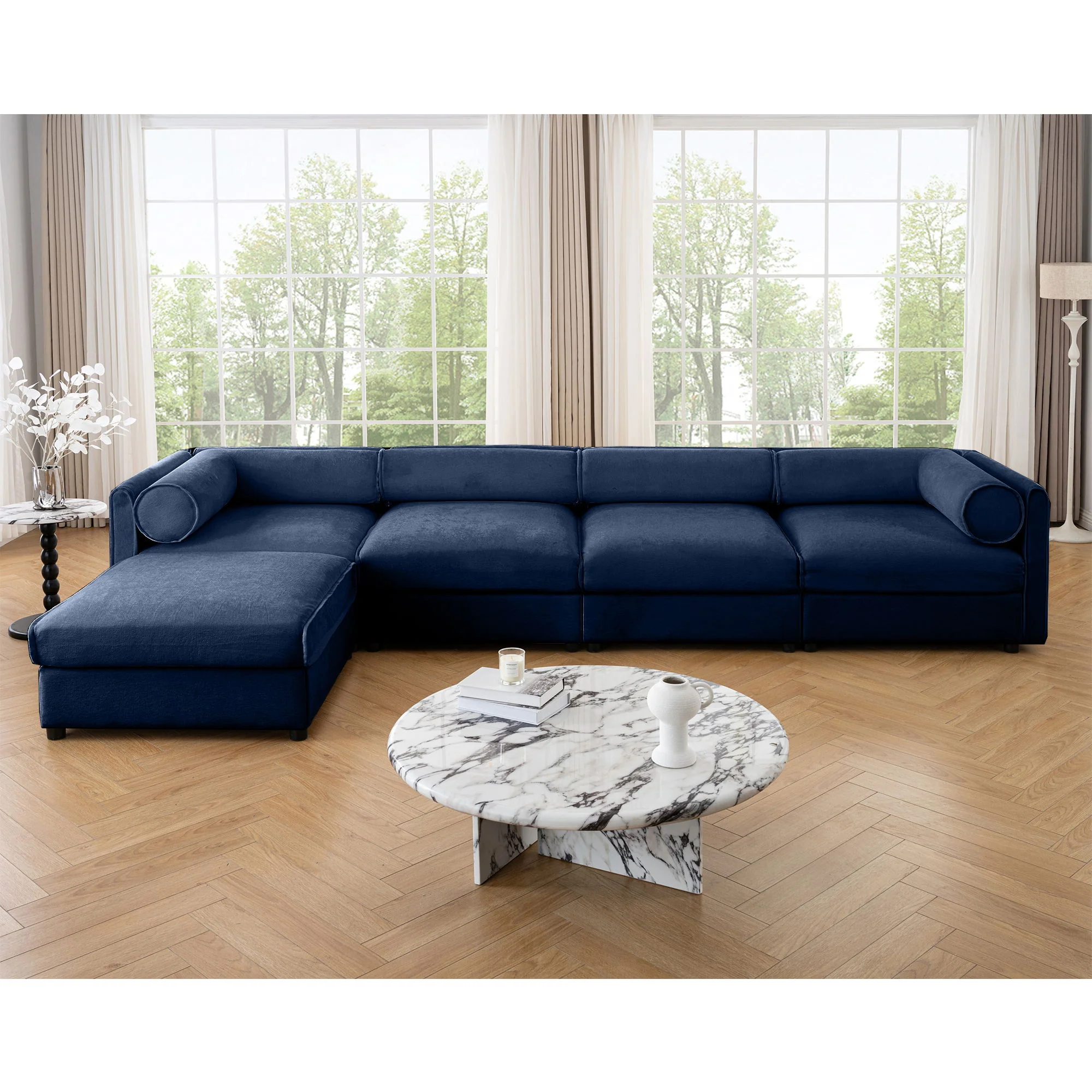 Contemporary Elegant Sofa With Storage And Ottoman - Image 67