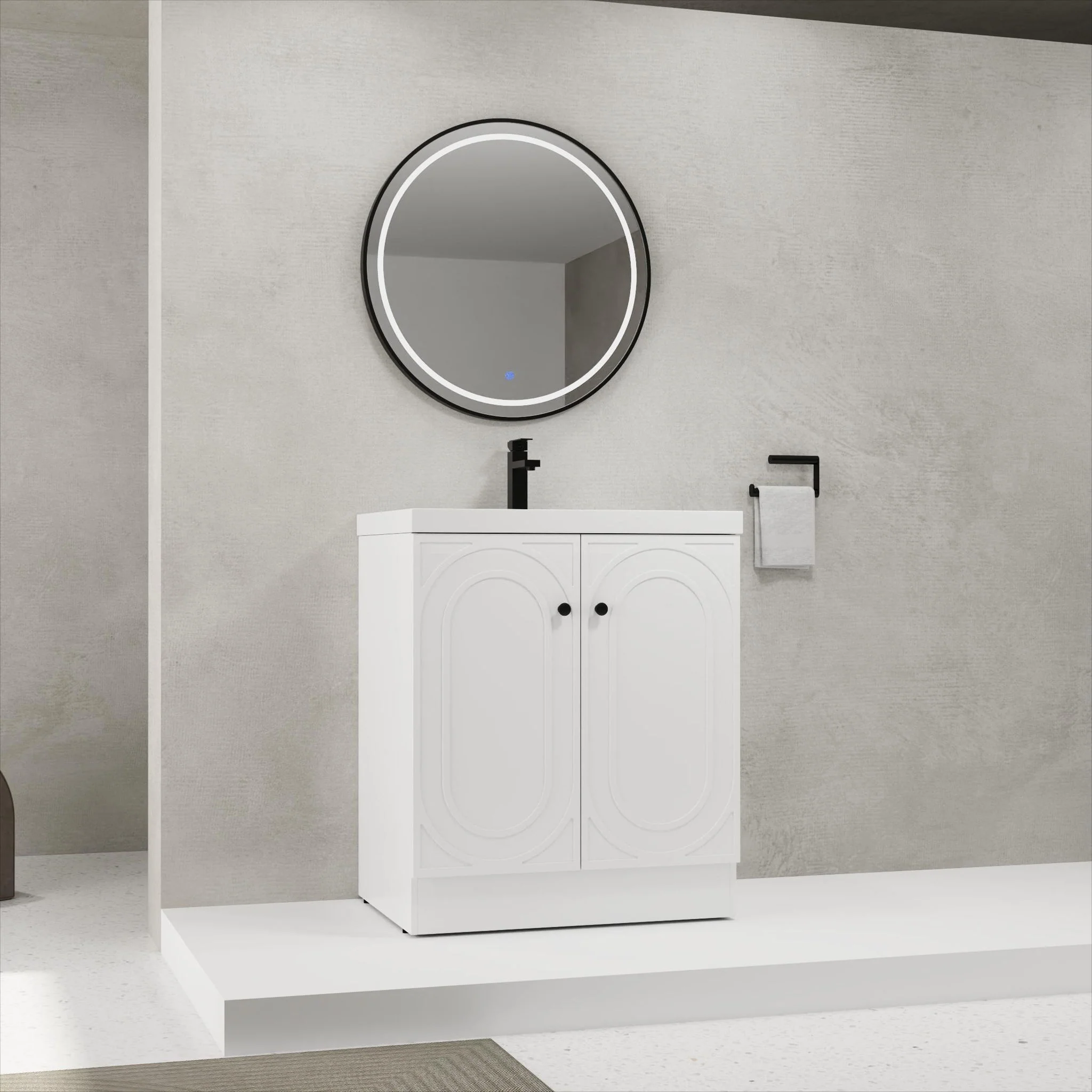 Contemporary Freestanding Bathroom Vanity With Resin Sink & Soft-Close Cabinet Doors - Image 44
