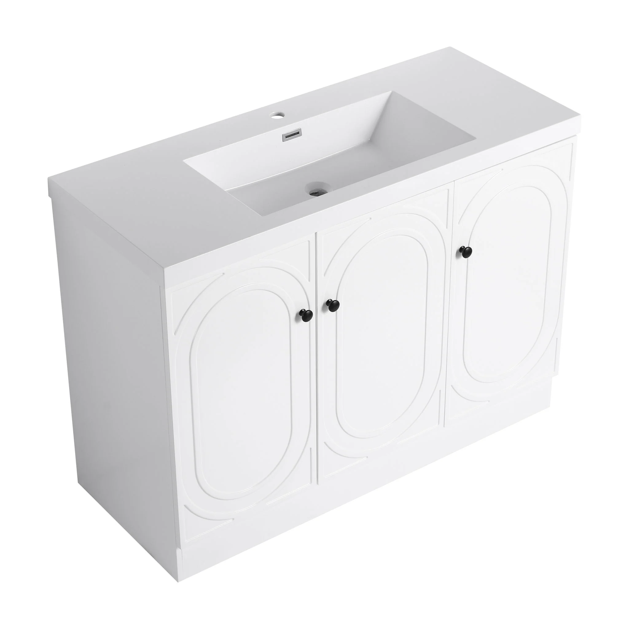 Contemporary Freestanding Bathroom Vanity With Resin Sink & Soft-Close Cabinet Doors - Image 50