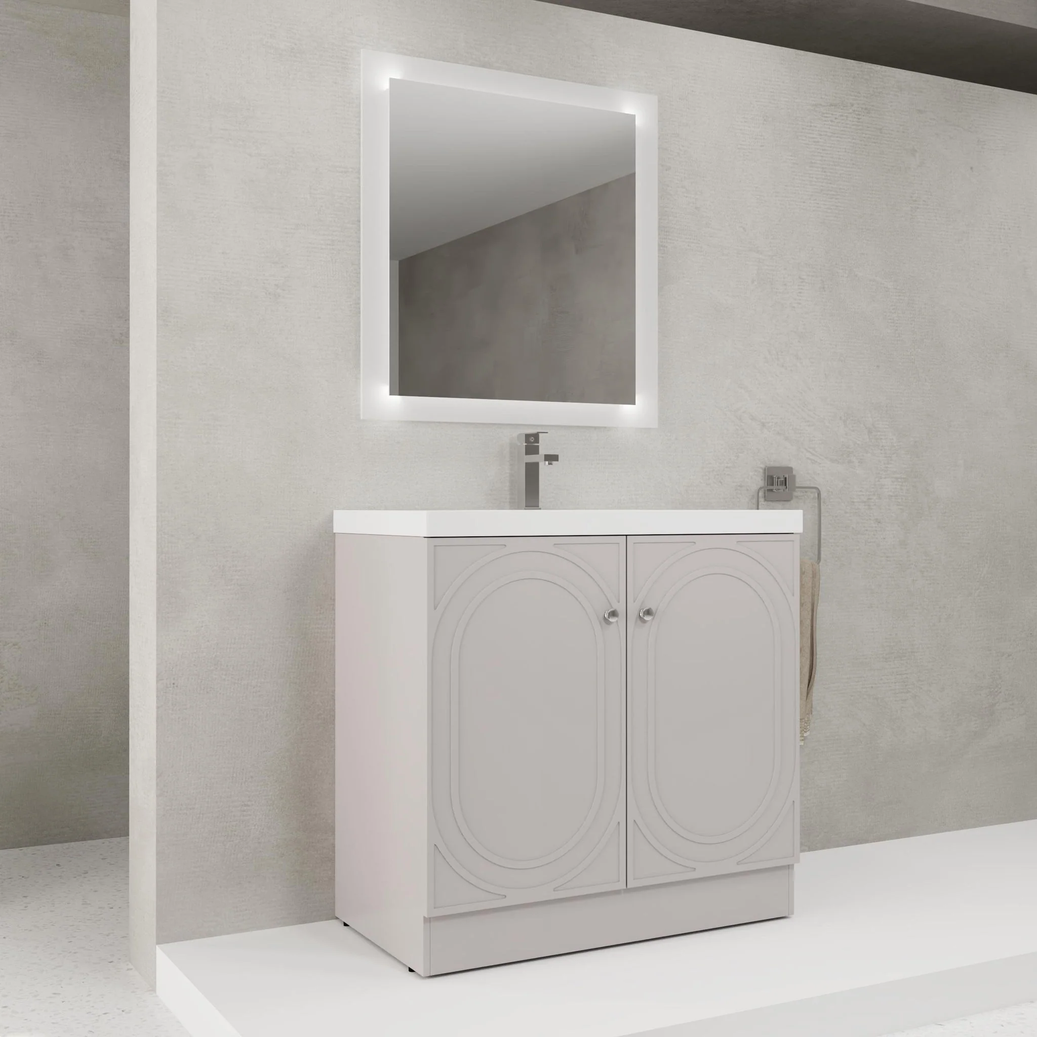 Contemporary Freestanding Bathroom Vanity With Resin Sink & Soft-Close Cabinet Doors - Image 52