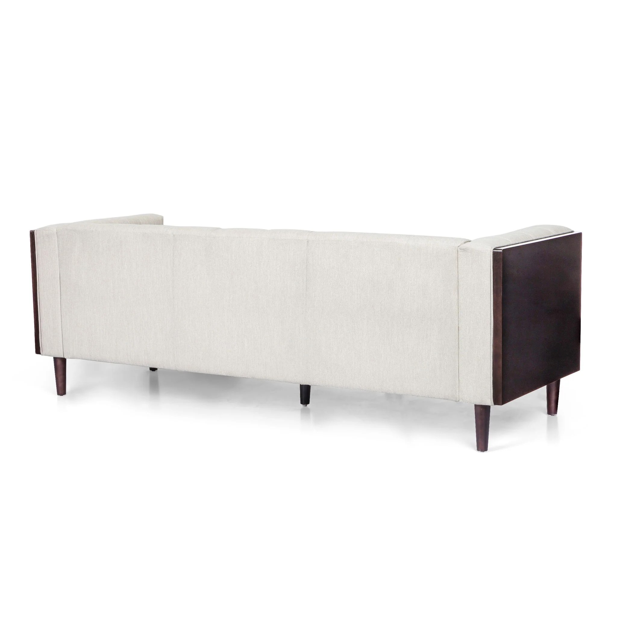 Contemporary Mid-Century Charm 3 Seater Sofa With Button Tufted Waffle Stitching - Image 4