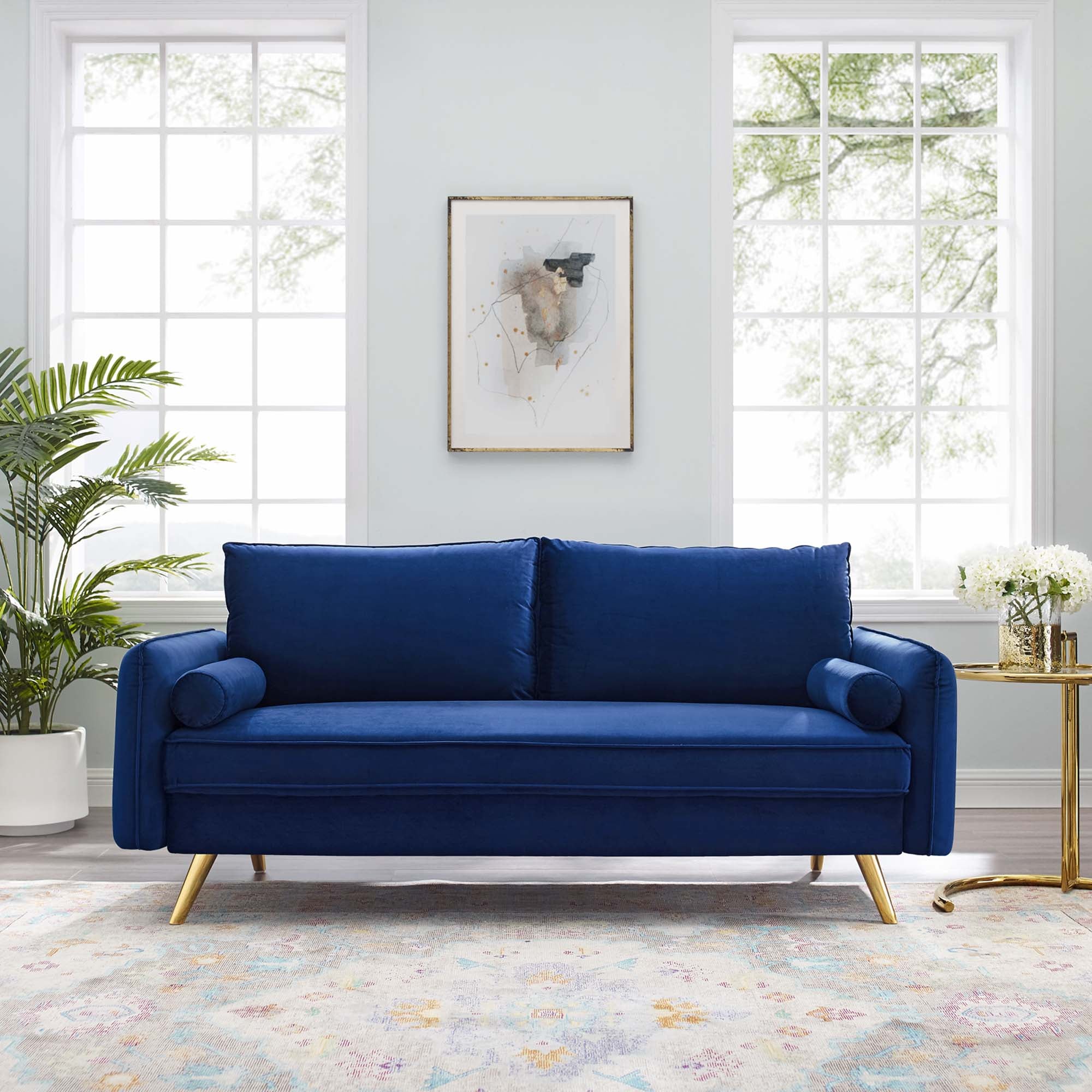 Contemporary Modern Performance Velvet Sofa - Image 31