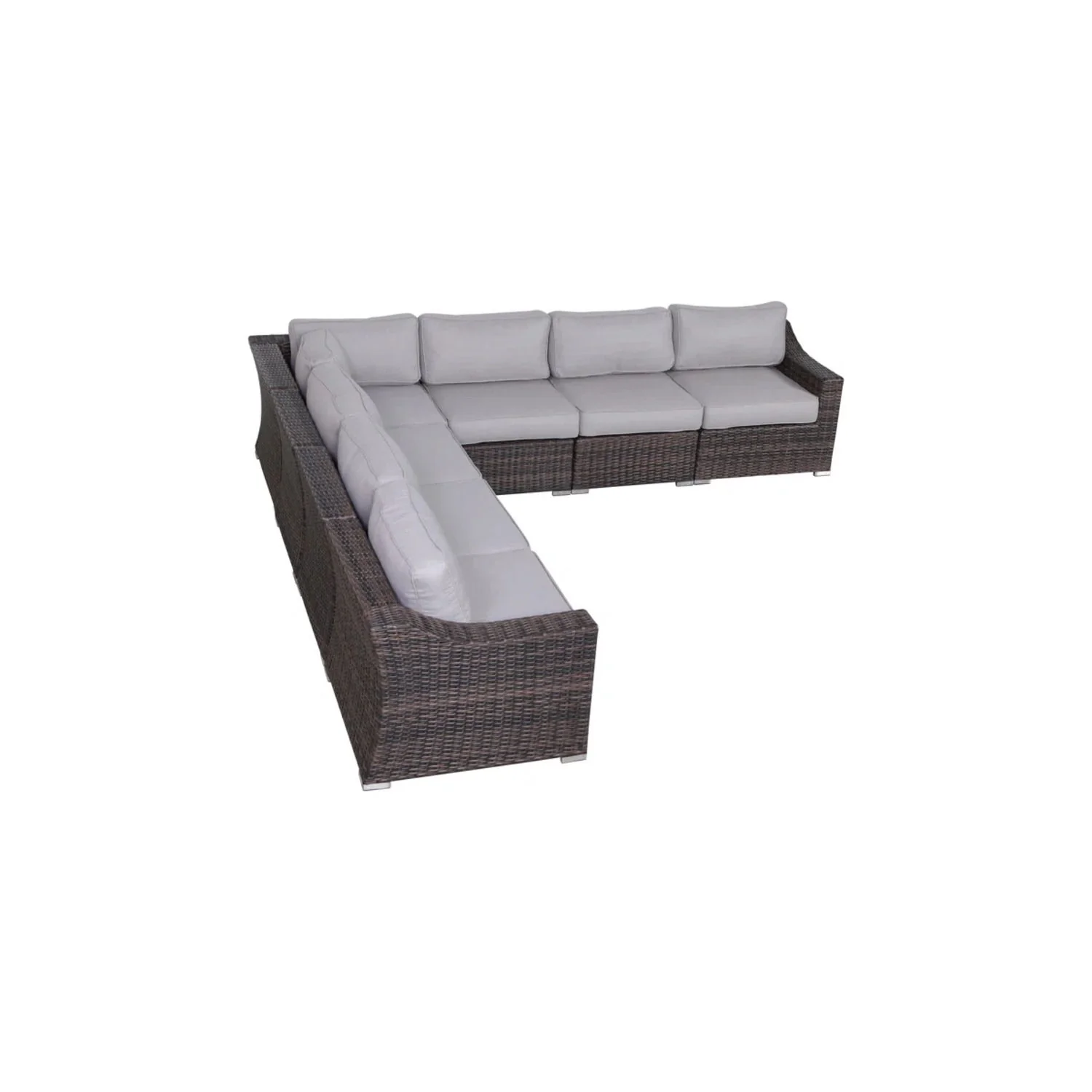 Contemporary Outdoor Rattan Wicker Sectional Seating Group With Cushions - Image 3