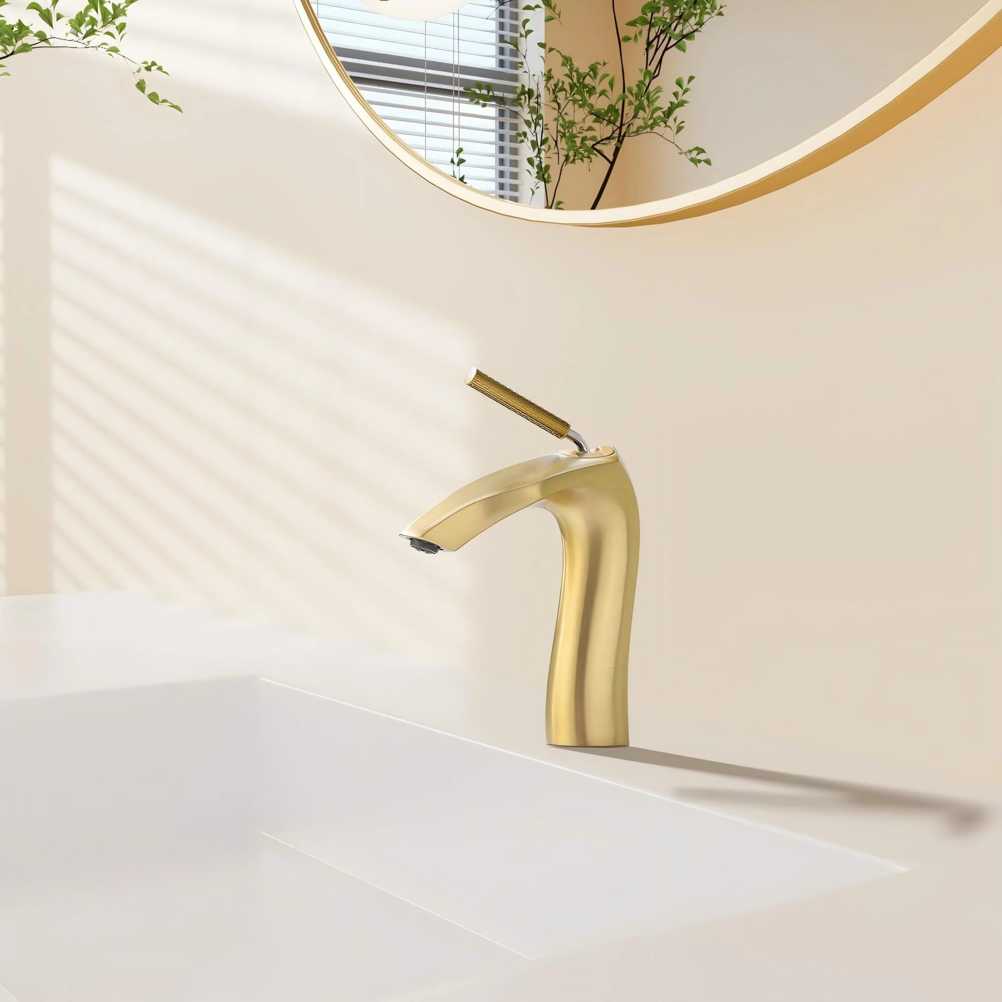 Contemporary Single Handle Lavatory Basin Sink Faucet Brass - Image 11