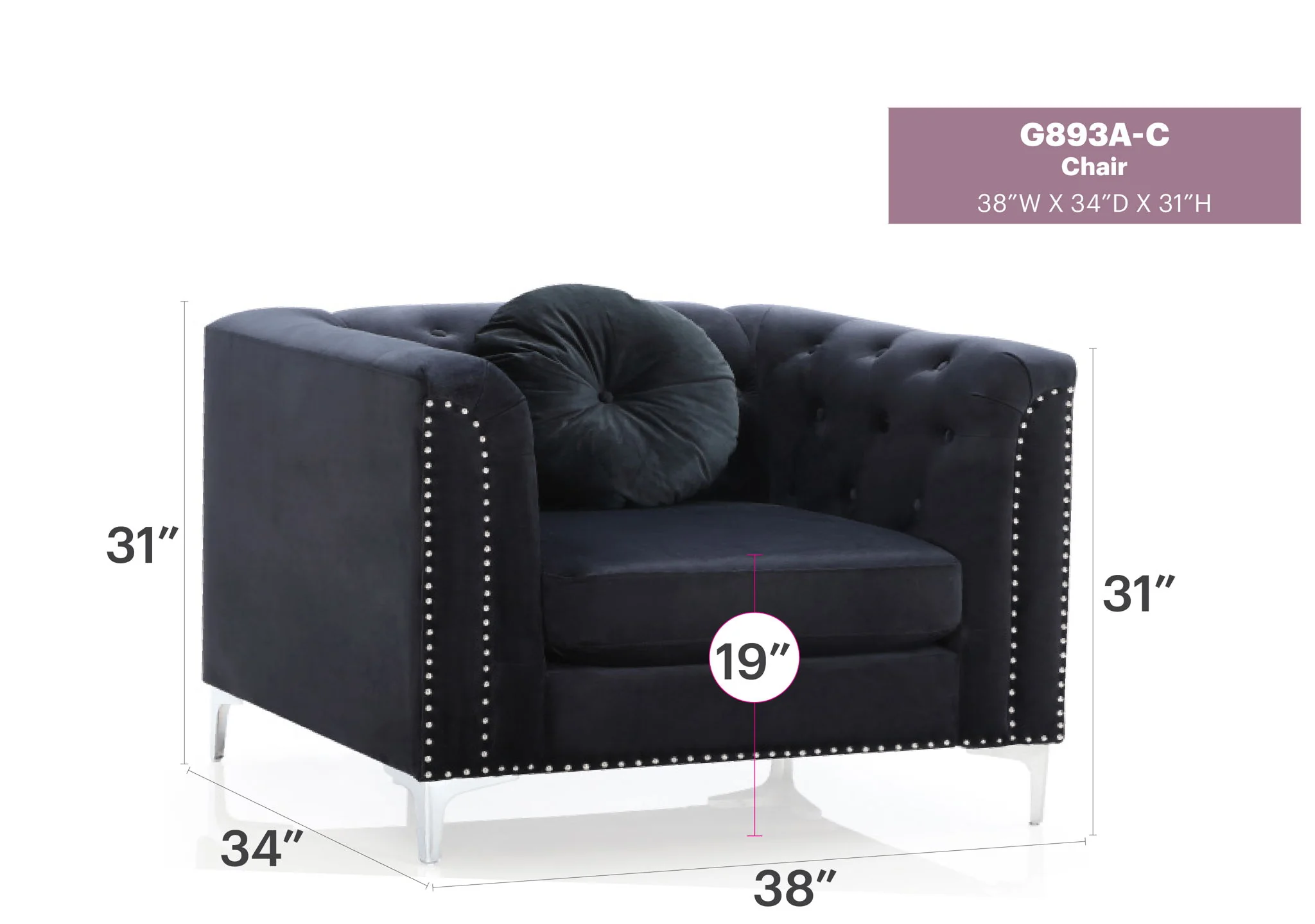 Contemporary Sloped Arm Chair - Image 5