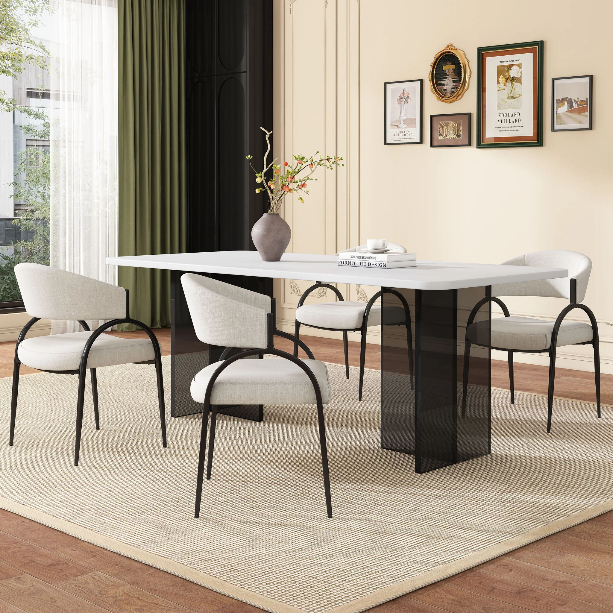 Contemporary Upholstered Dining Chairs With Metal Legs (Set of 2) - Image 18