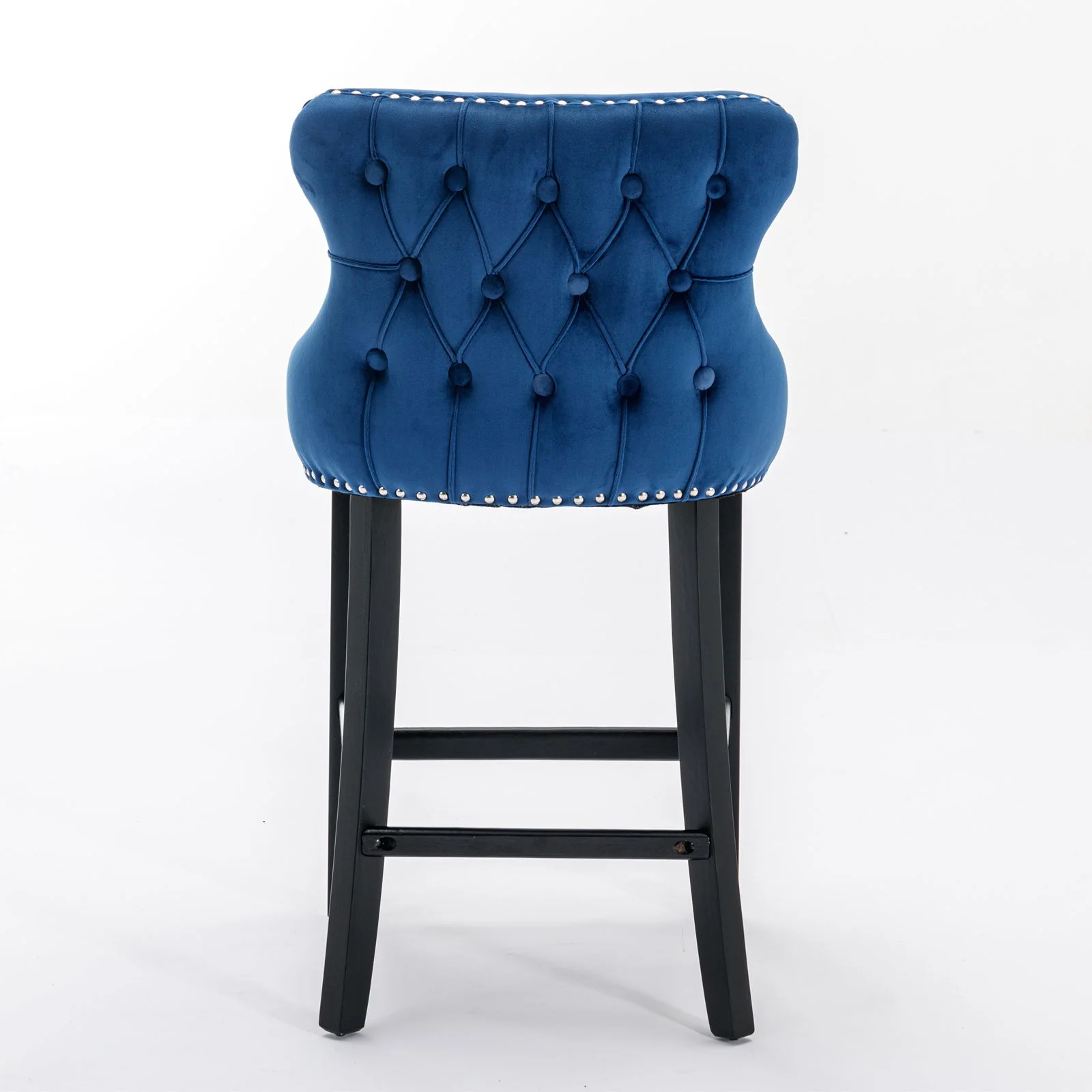 Contemporary Upholstered Wing-Back Barstools With Button Tufted Decoration And Wooden Legs, And Nailhead Trim, Leisure Style Bar Chairs, Bar Stools (Set of 2) - Image 36