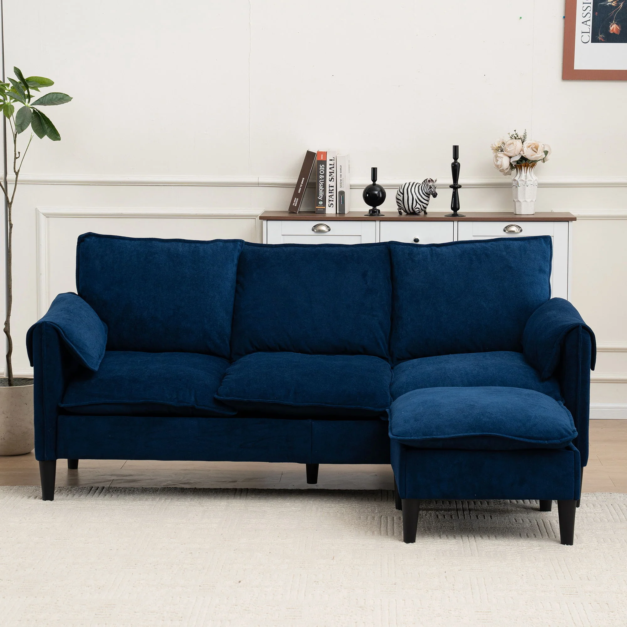 Convertible Combination Sofa With Footstools With Storage - Image 13