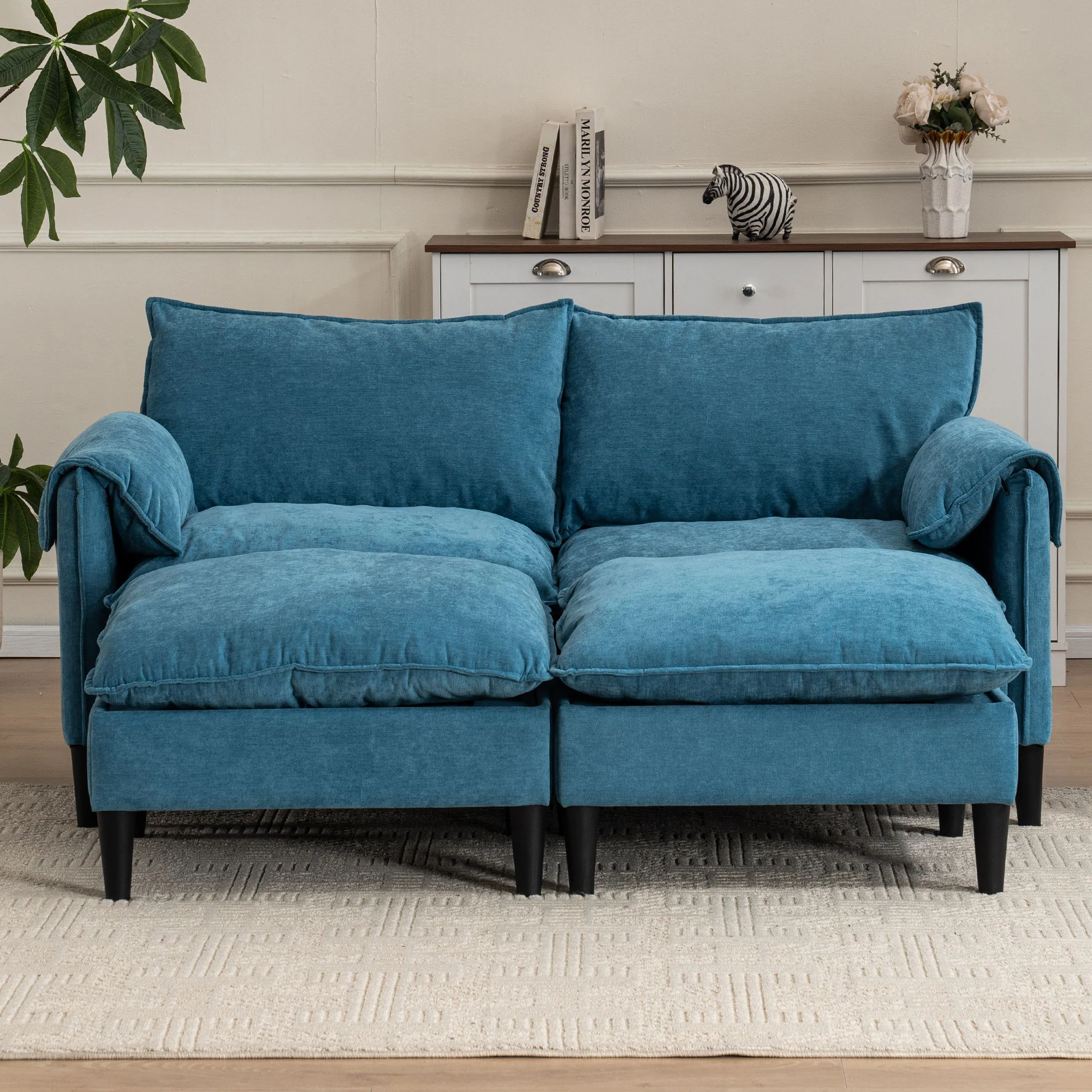 Convertible Combination Sofa With Footstools With Storage - Image 15