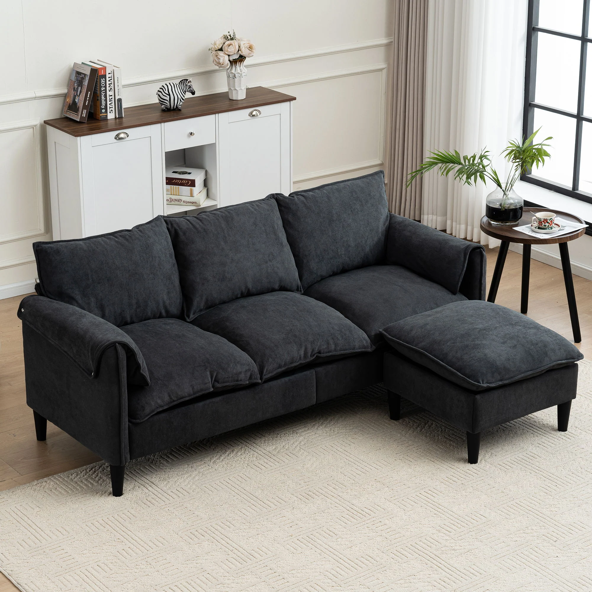 Convertible Combination Sofa With Footstools With Storage - Image 46