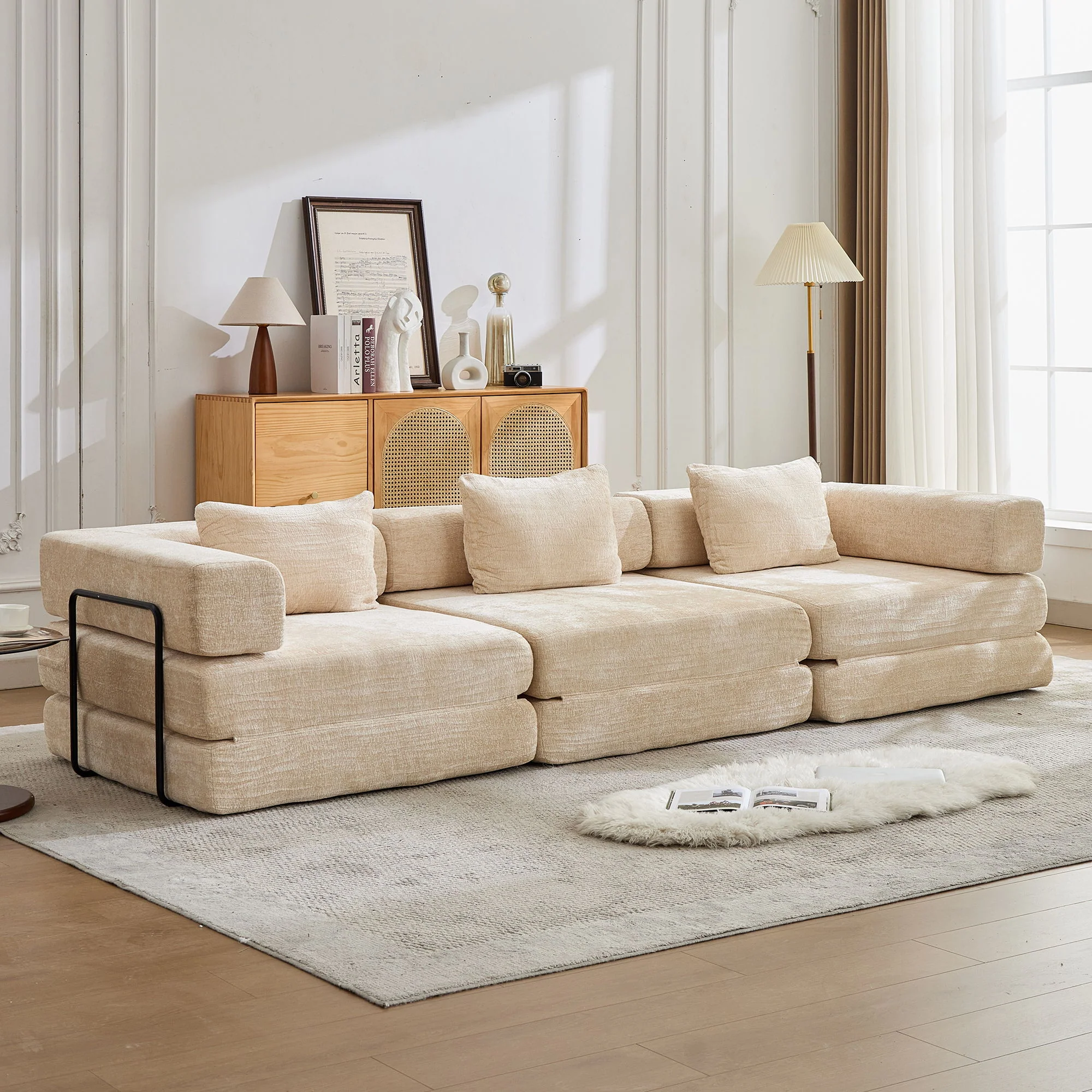 Convertible Floor Sofa Bed, Boneless Modular Sectional Sofa For Living Room - Image 27