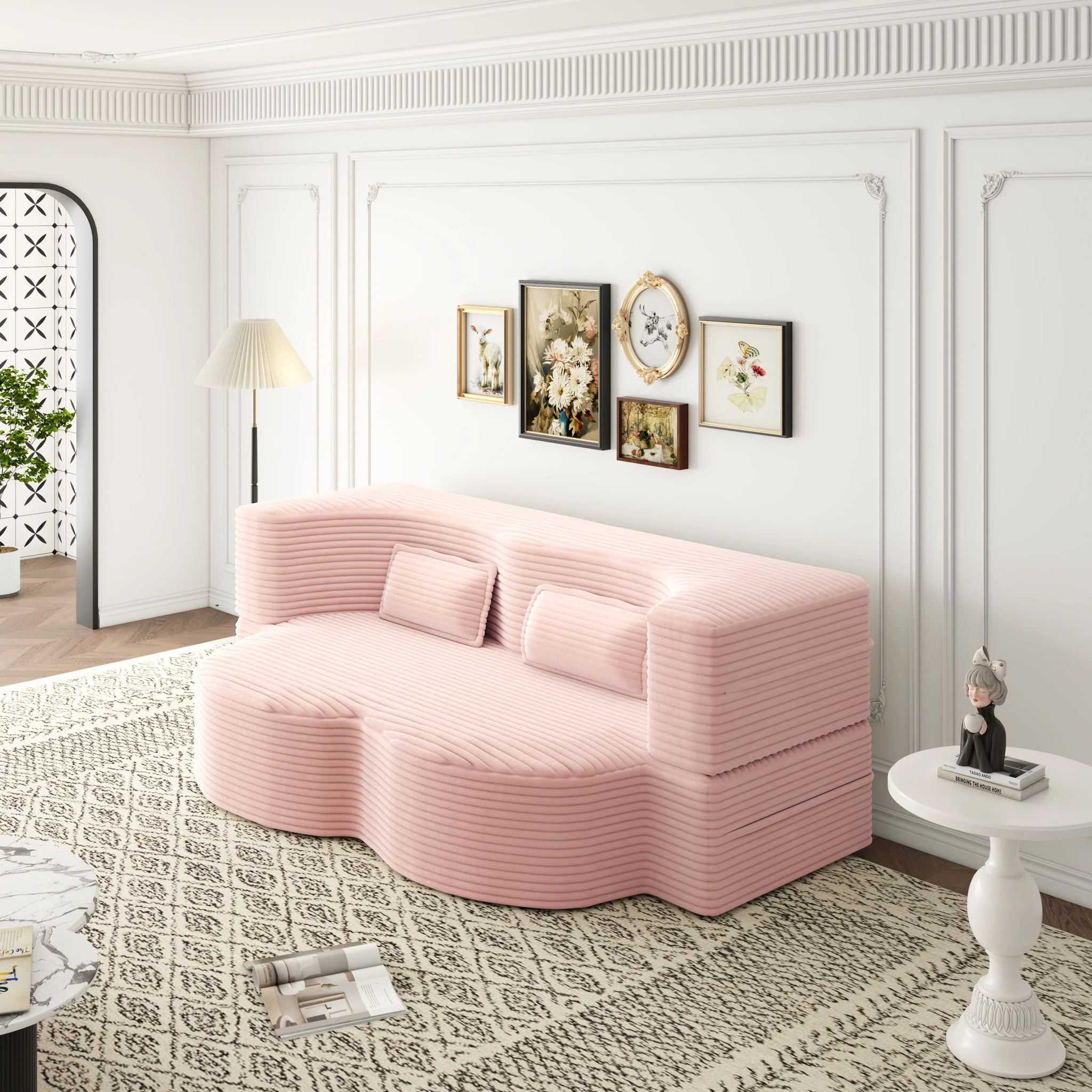 Convertible Foam-Filled Sleeper Sofa Bed With 2 Pillows - Image 18
