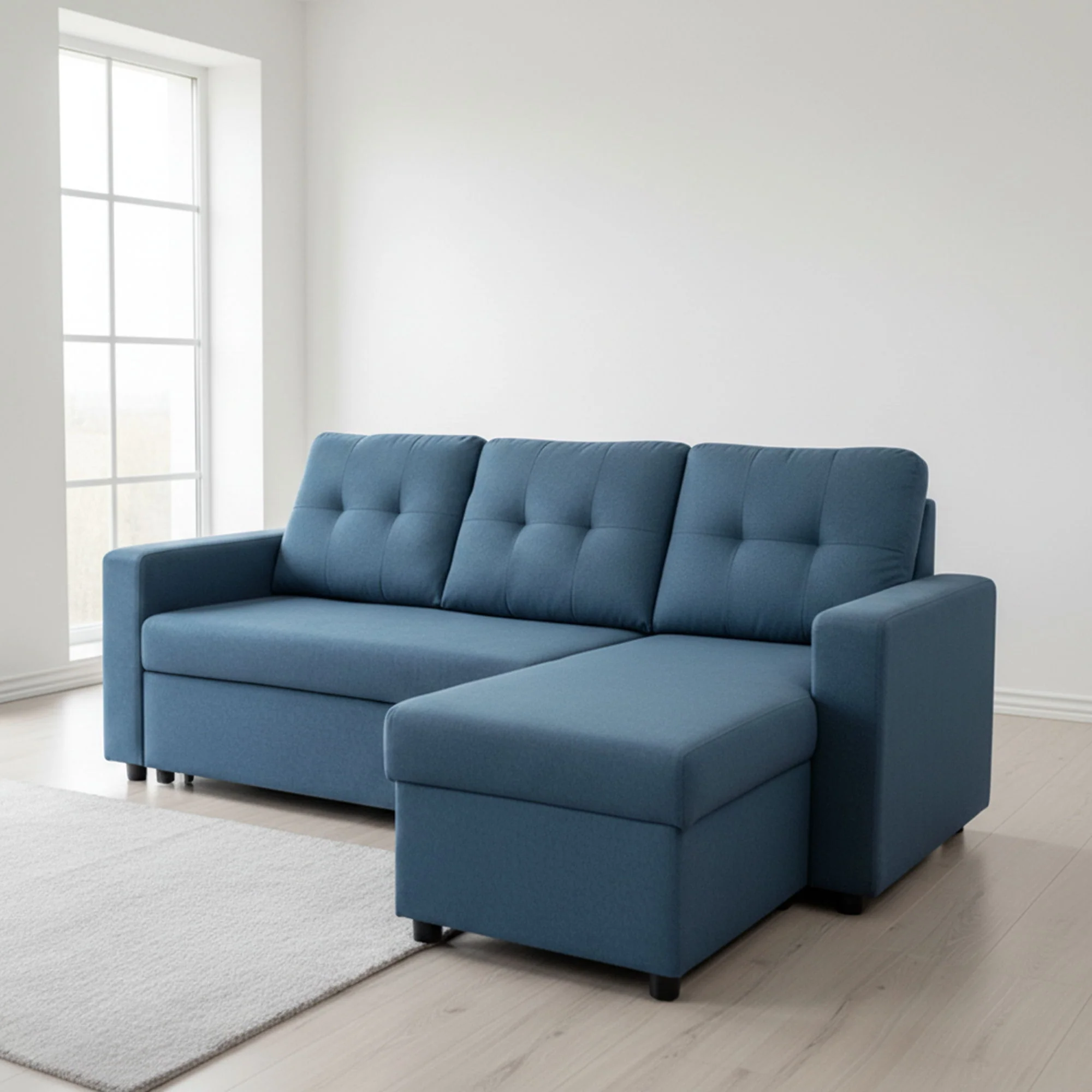 Convertible L Shaped Sectional Sleeper Sofa Bed, Saving Pull Out Couch - Image 19