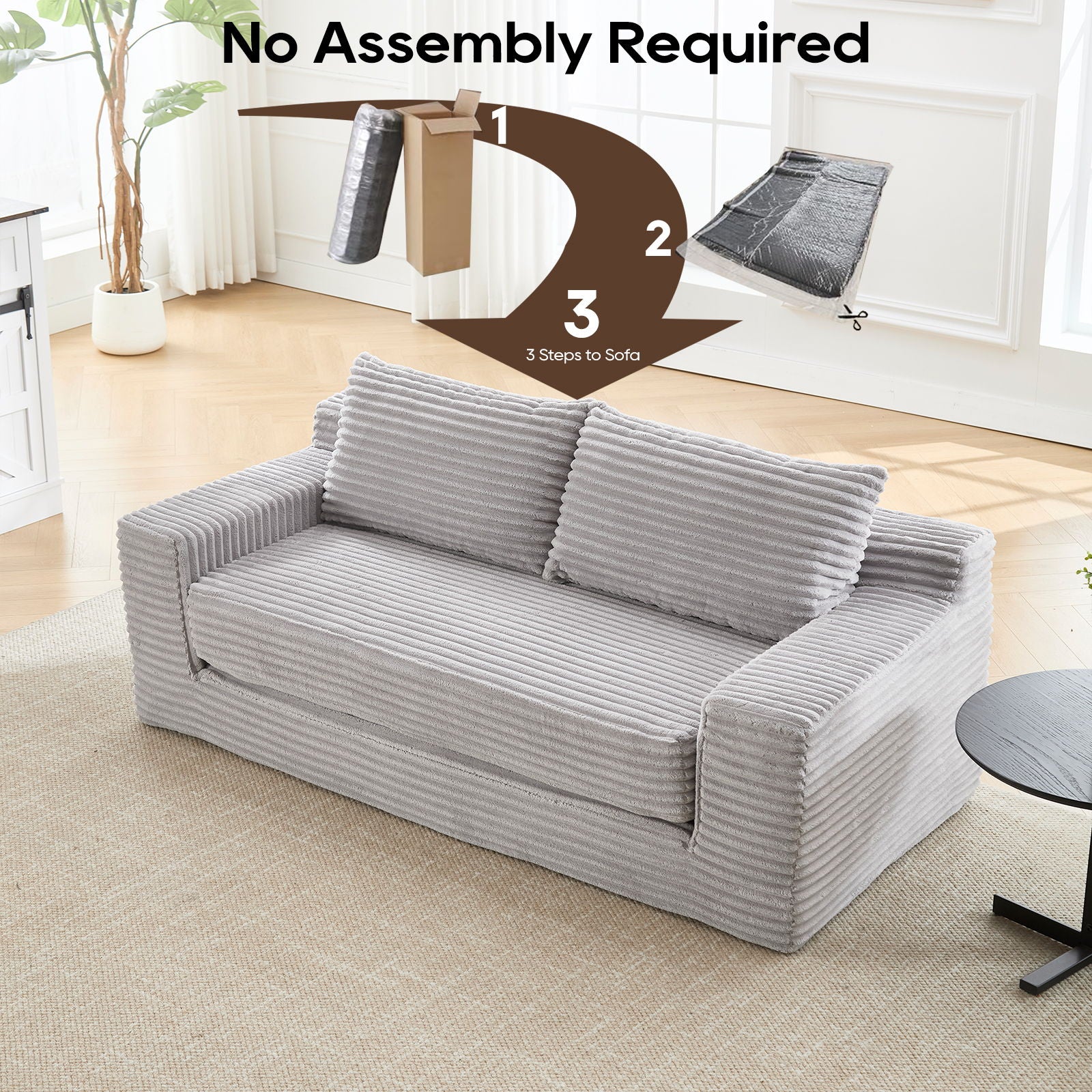 Convertible Loveseat Sofa Bed With Memory Foam & Steel Frame - Image 13