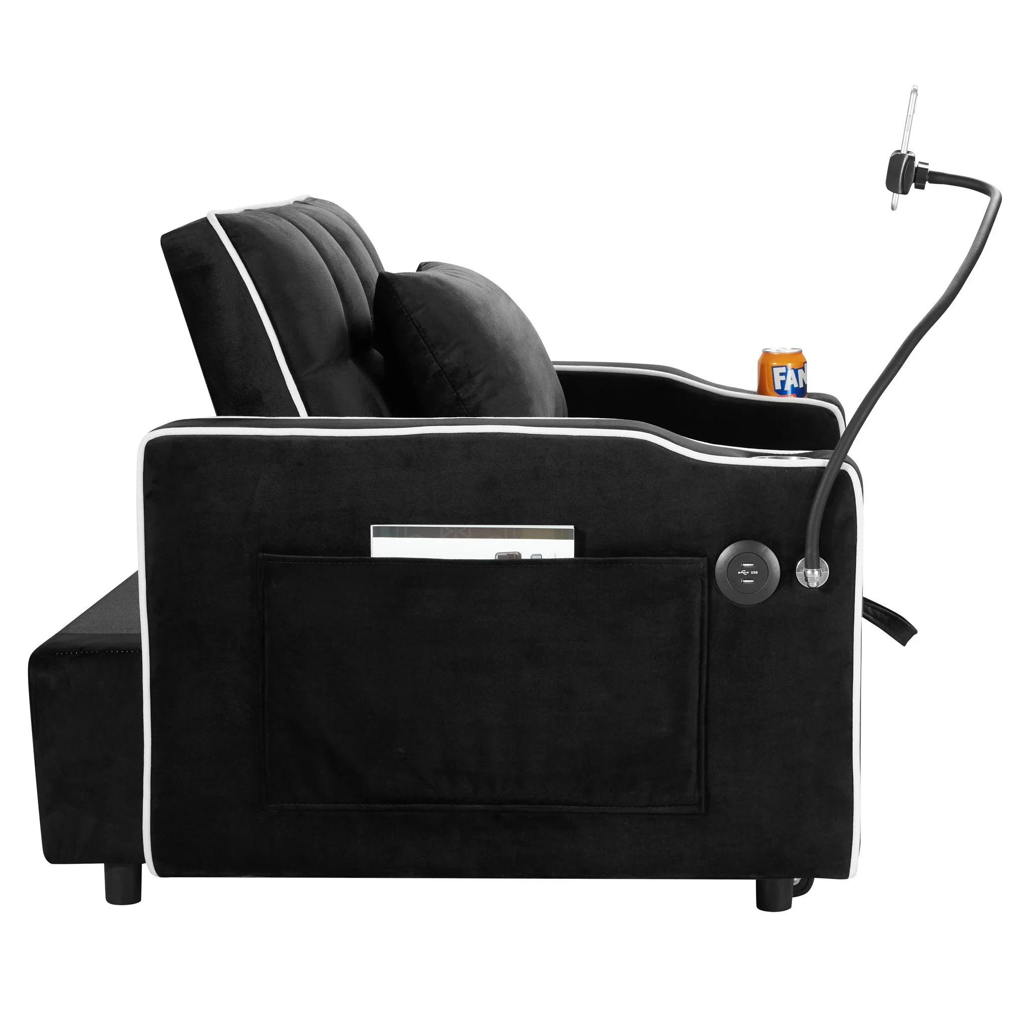 Convertible Sleeper Chair Sofa Bed Adjustable Pull Out Sleeper Chair Bed Multi-Pockets Folding Sofa Bed For Living Room Bedroom Small Space, 3 In 1 Sofa Bed - Image 8