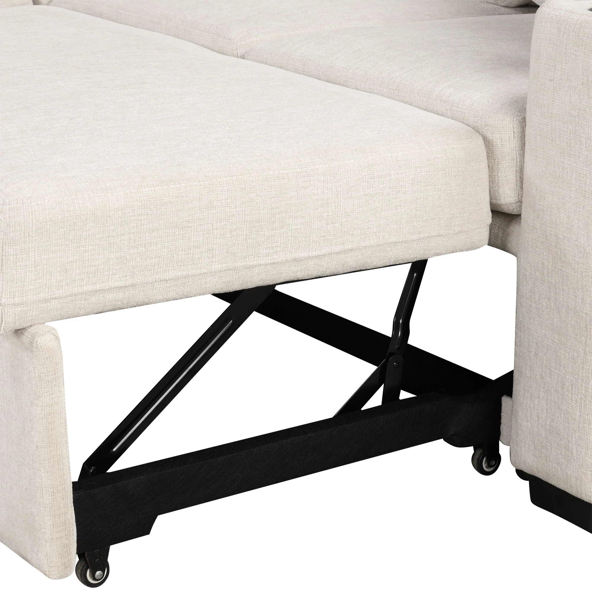 Convertible U-Shaped Sectional Sofa With Pull-Out Bed - Image 9