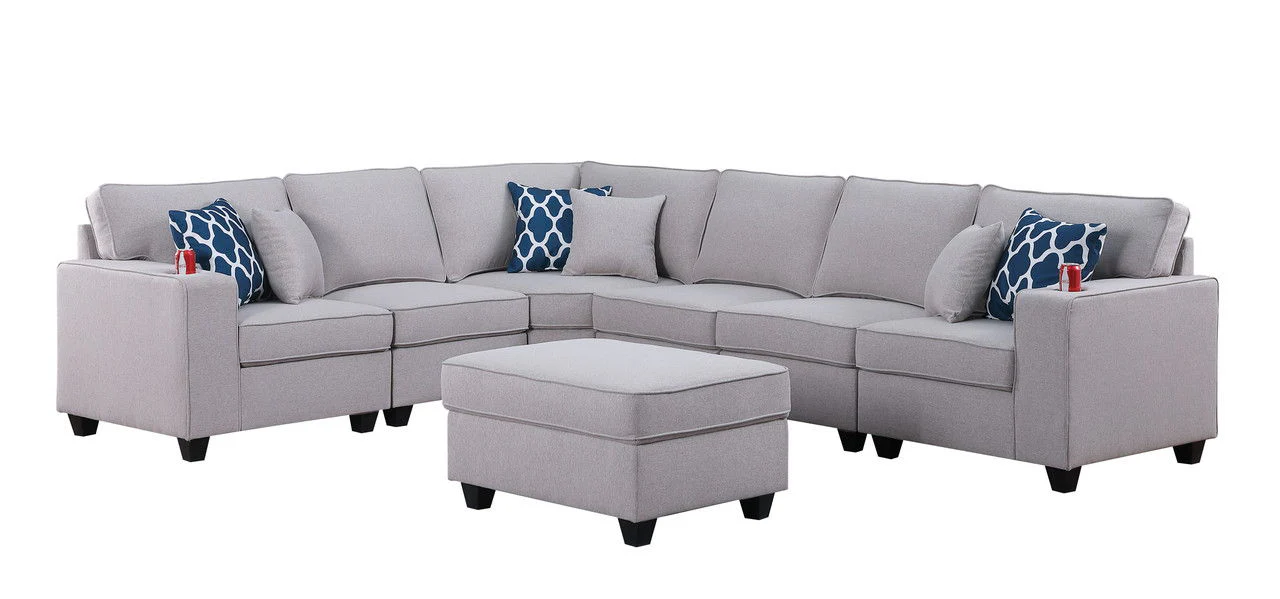 Cooper - Sectional Sofa With Ottomans And Cupholder - Image 14