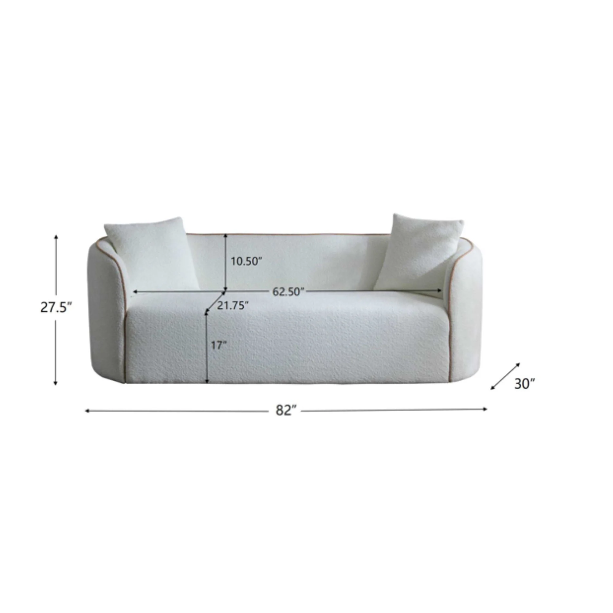 Coral - Curved Sofa, 3 Seater - Image 5