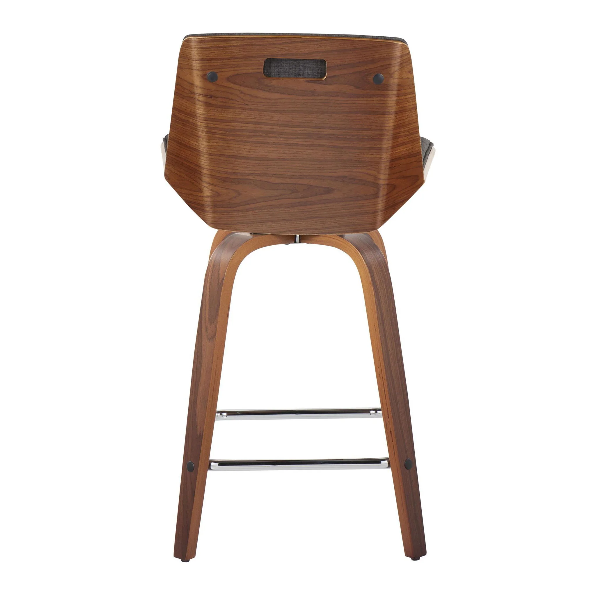 Corazza - Mid Century Modern Fixed Height Counter Stool With Swivel With Square Footrest (Set of 2) - Image 4