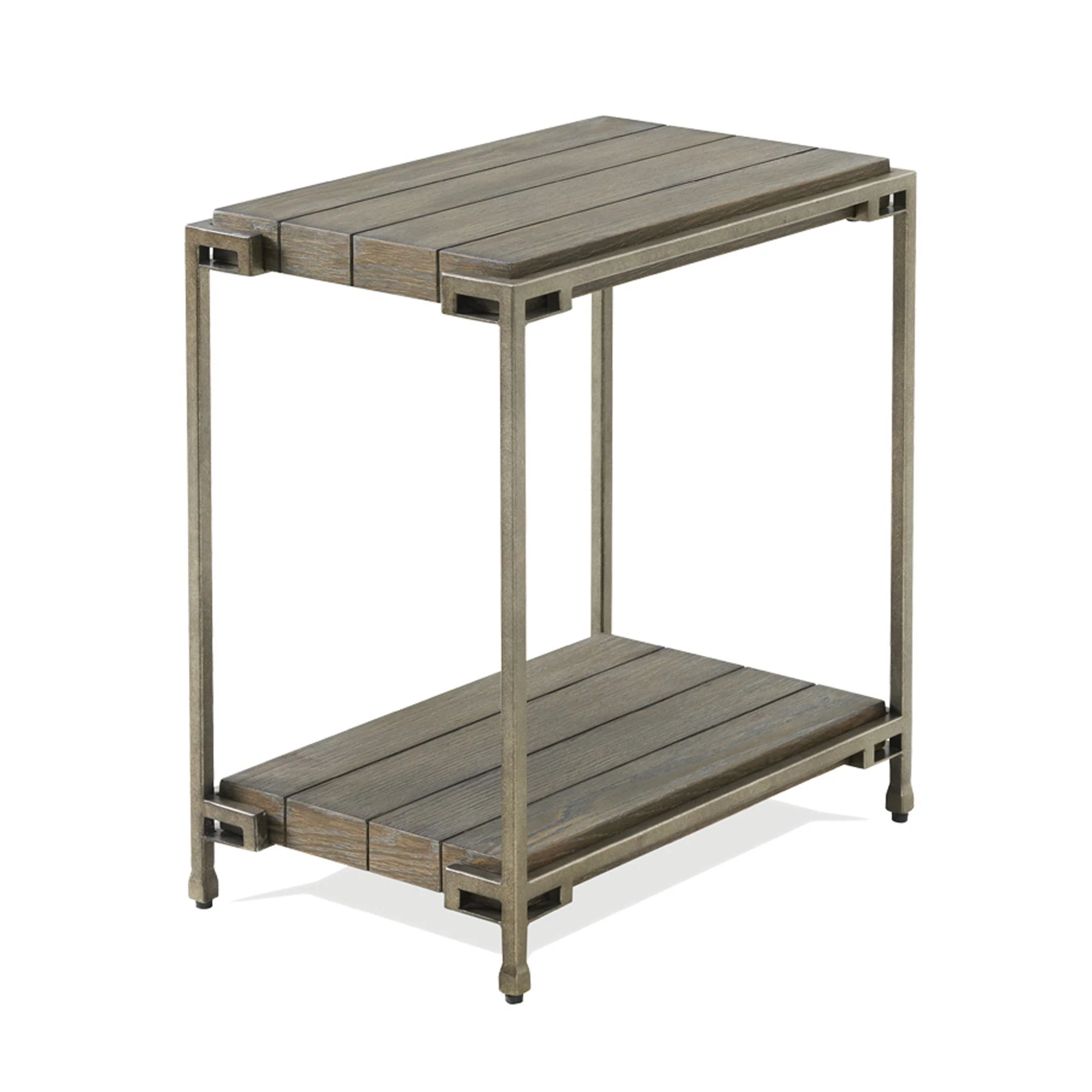 Corbeta - 3 Piece Metal Frame Wood Living Room Coffee Table And 2 Chairside Tables Set, Aged Graphite - Brown - Image 7