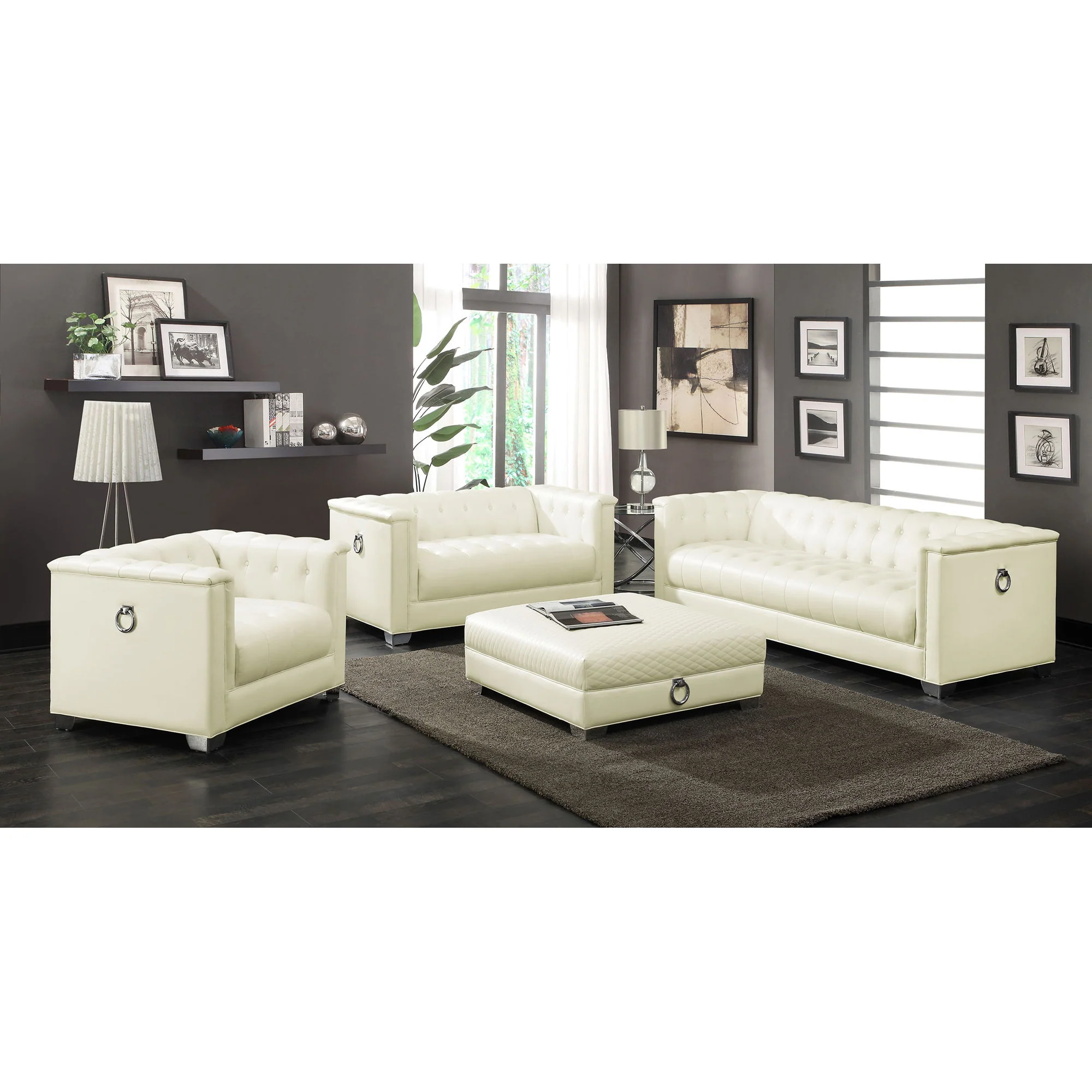 Cordelia - Square Ottoman - White - Image 5