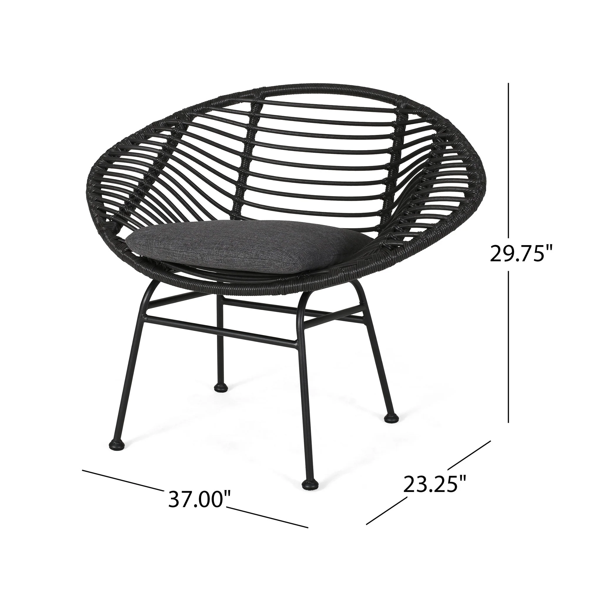Cordella - Outdoor Woven Wicker Chairs With Cushions, (Set of 2) - Image 3