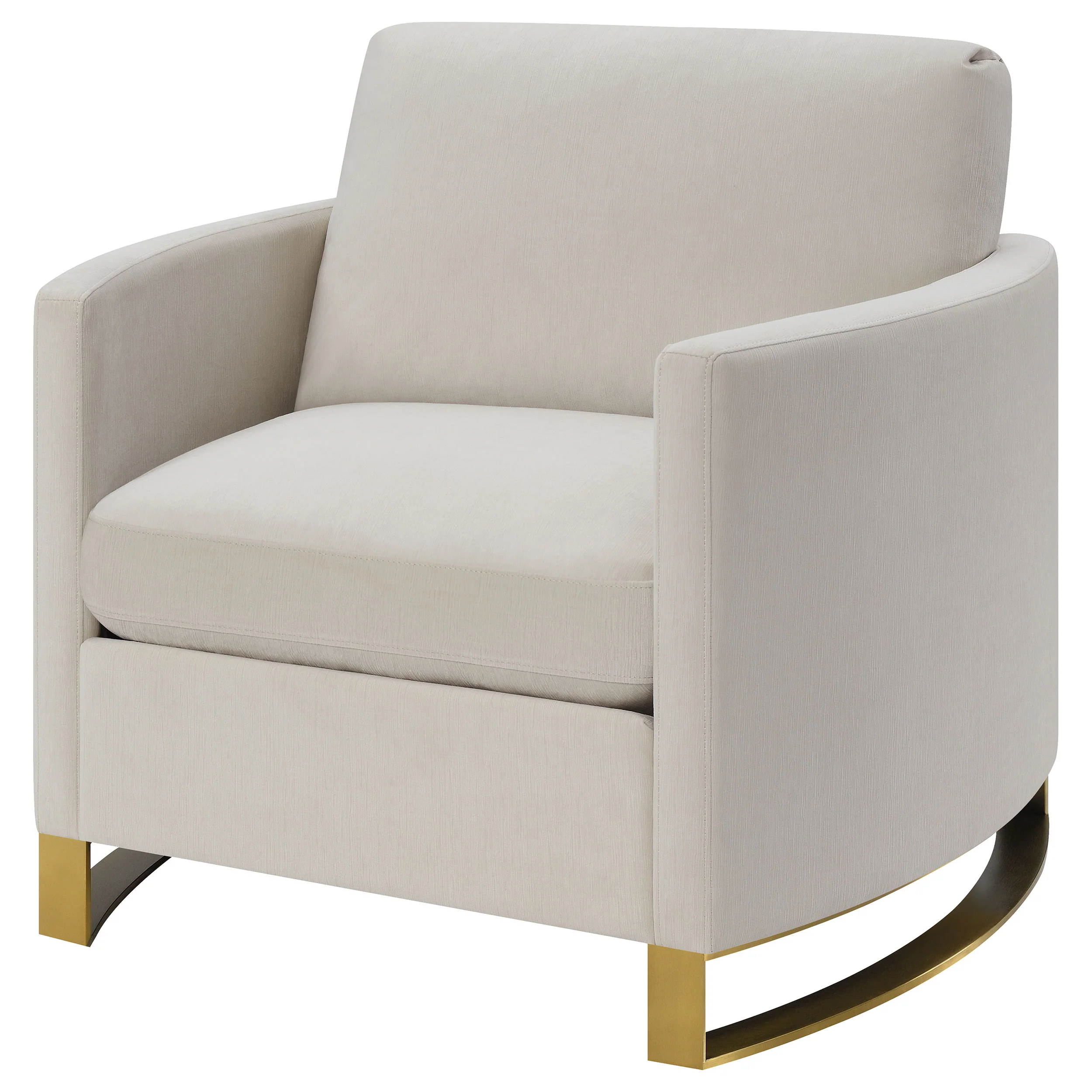 Corliss Upholstered Curved Track Arm Chair, Beige - Image 4