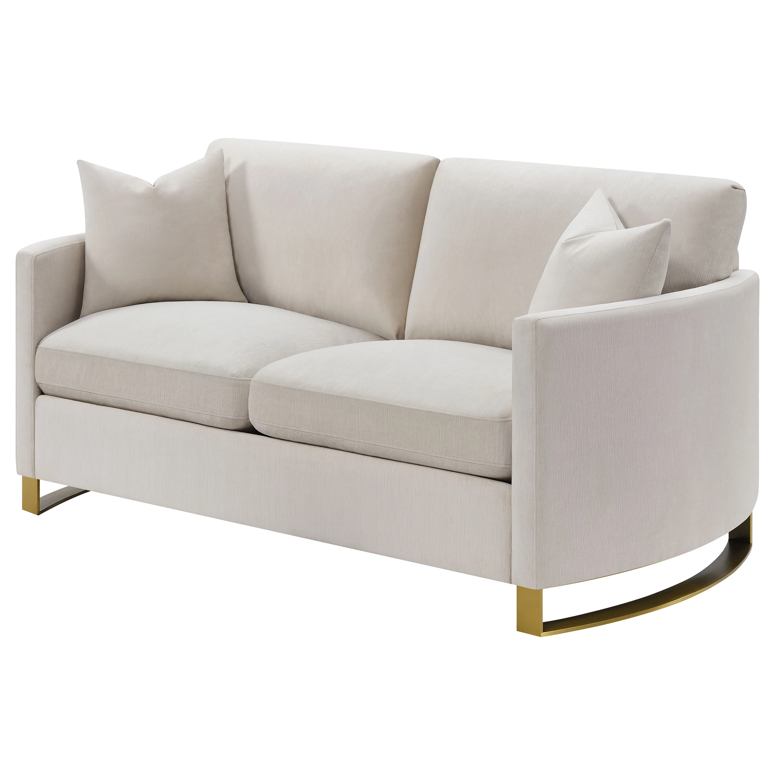 Corliss Upholstered Curved Track Arm Loveseat - Beige - Image 5