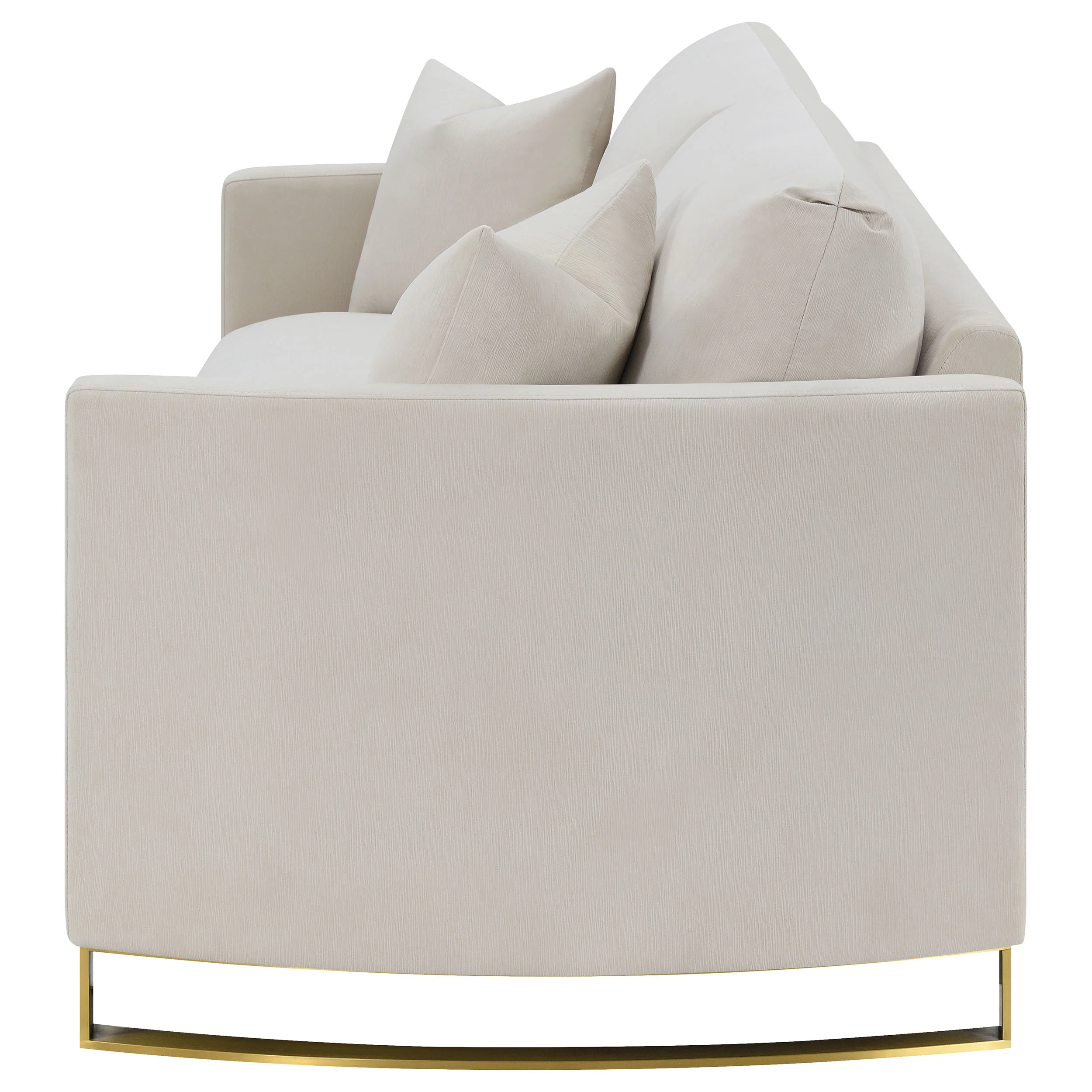 Corliss Upholstered Curved Track Arm Sofa in Beige - Image 4