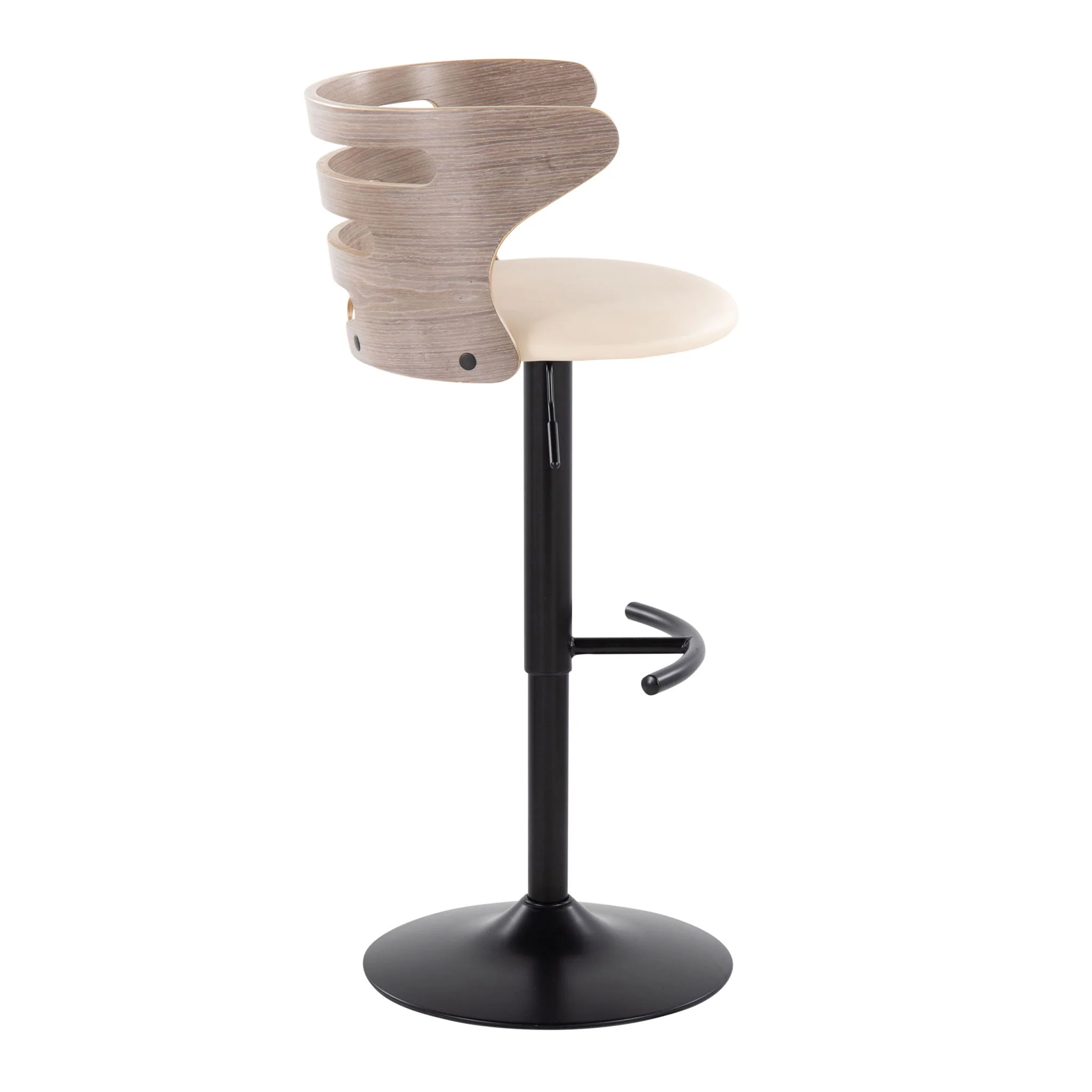 Cosi - Mid Century Modern Adjustable Barstool, Swivel With Rounded T Footrest (Set of 2) - Image 6