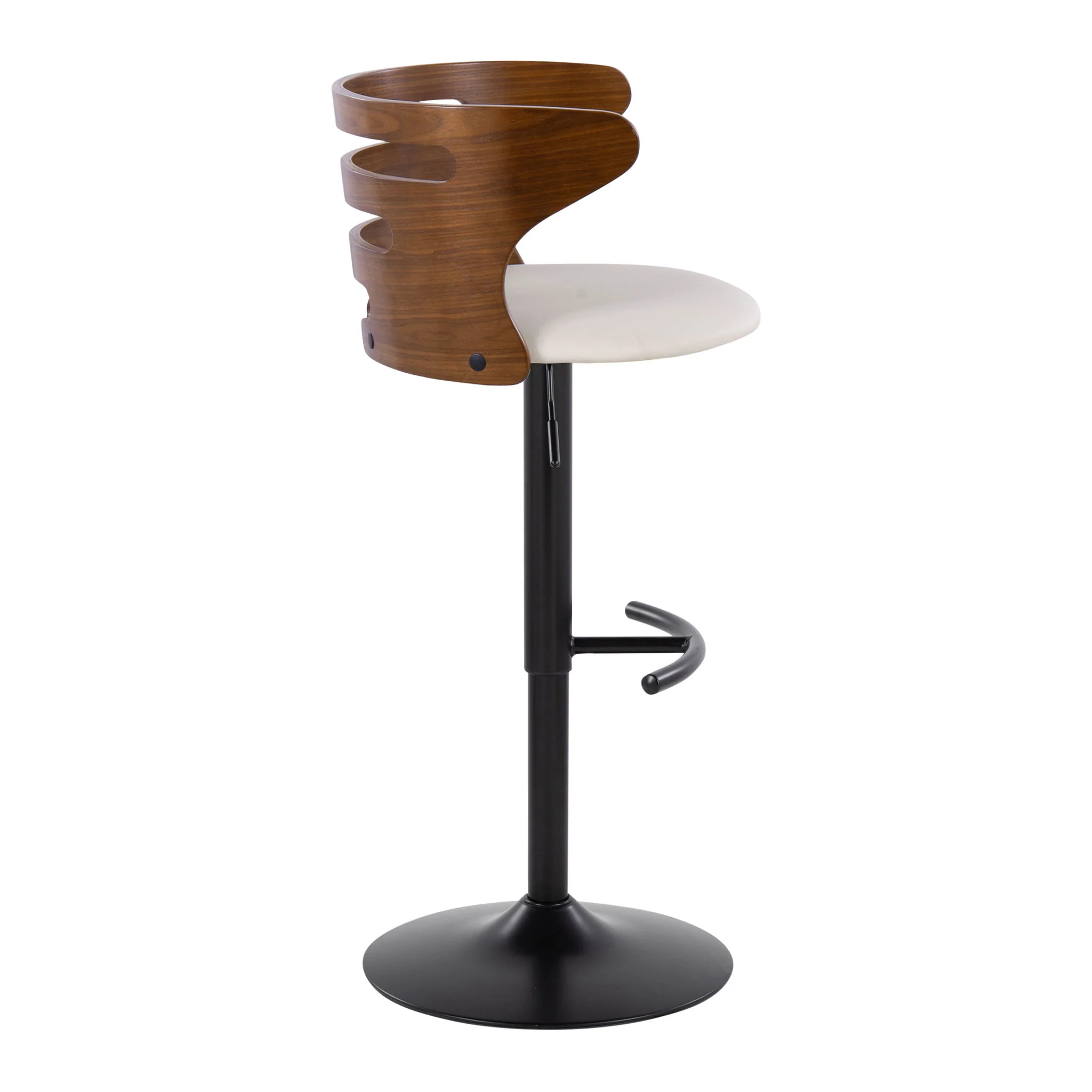Cosi - Mid Century Modern Adjustable Barstool With Swivel With Rounded T Footrest (Set of 2) - Image 6