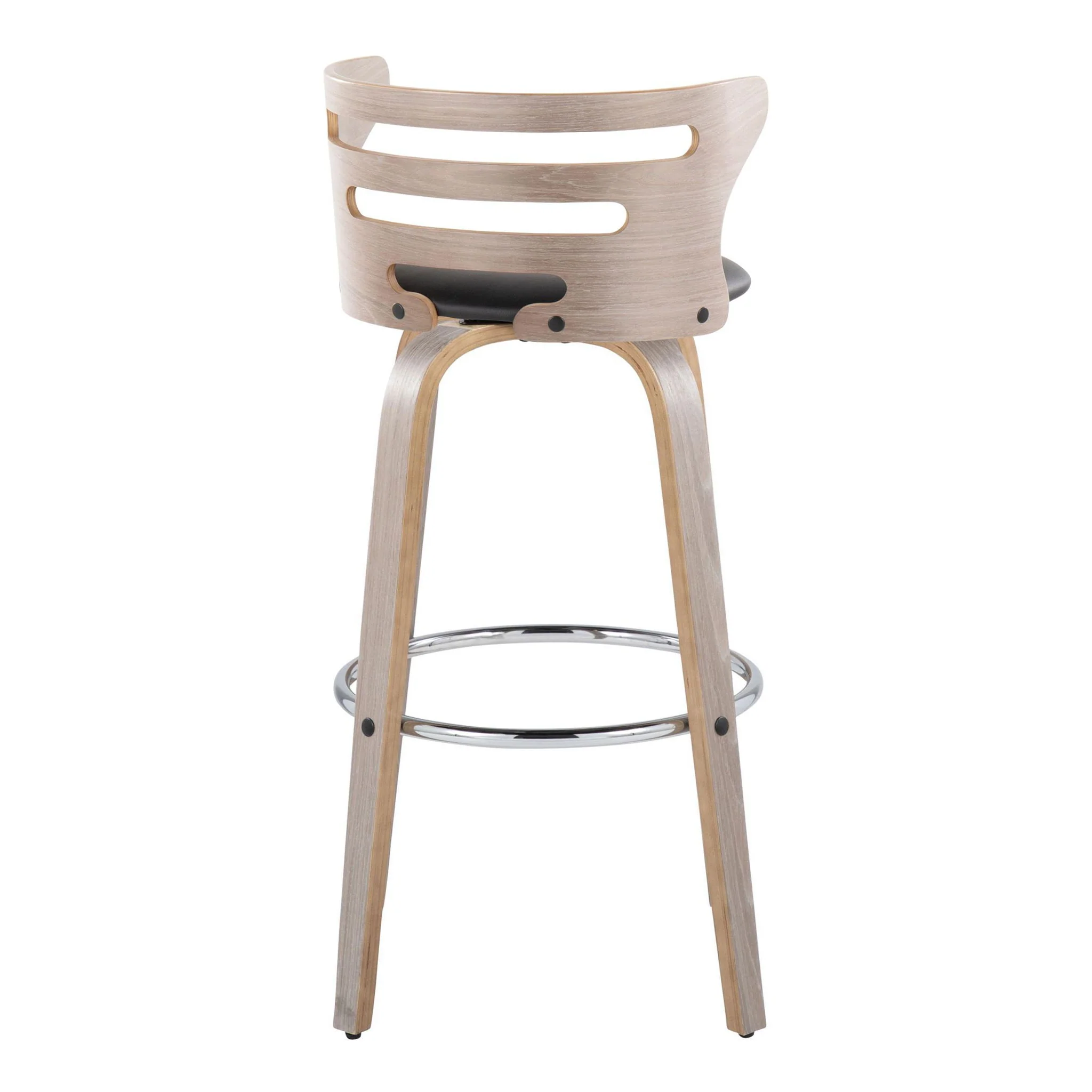 Cosini - Mid Century Modern Fixed Height, Barstool With Swivel With Round Footrest (Set of 2) - Image 3