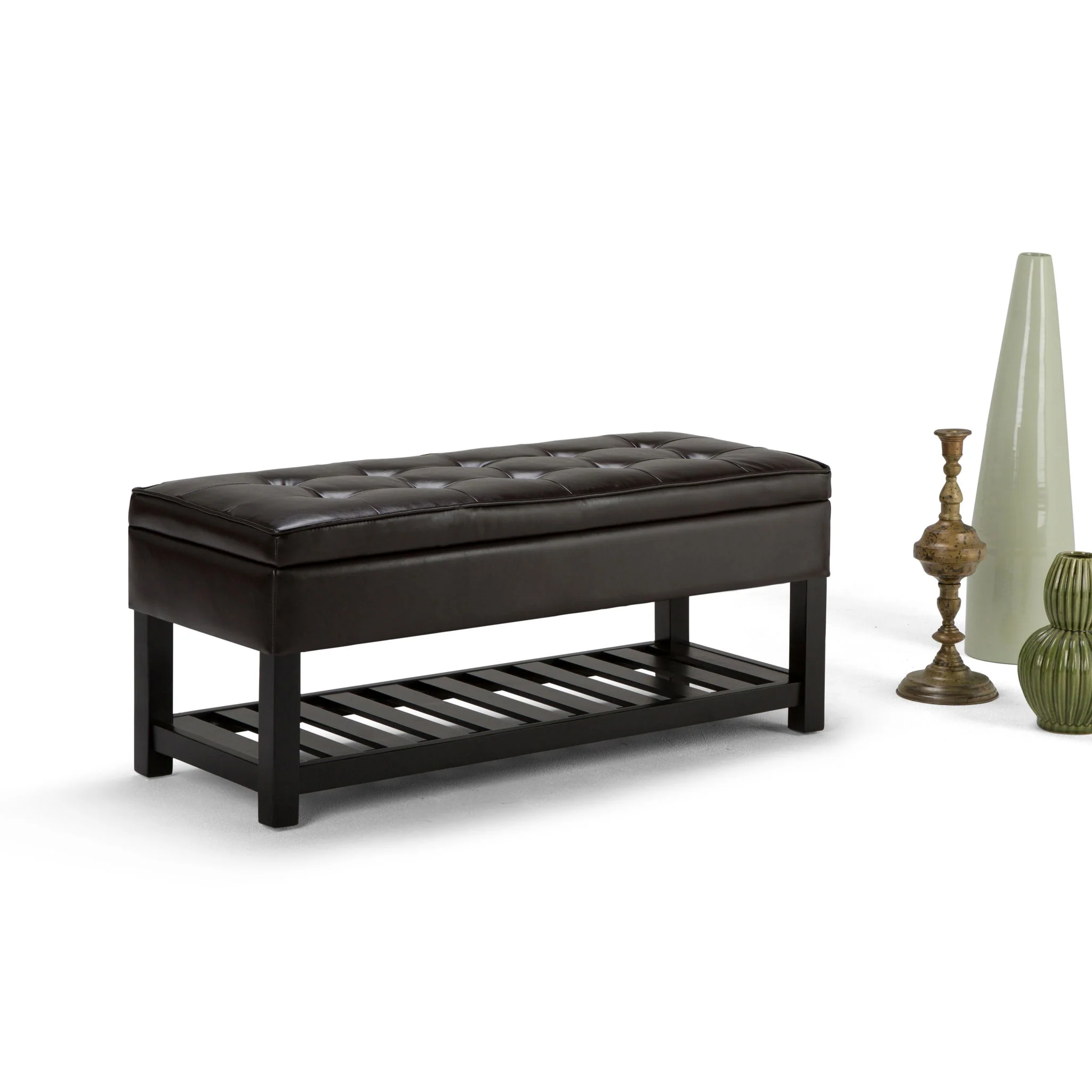 Cosmopolitan - Storage Ottoman Bench With Open Bottom - Tanners Brown - Image 3